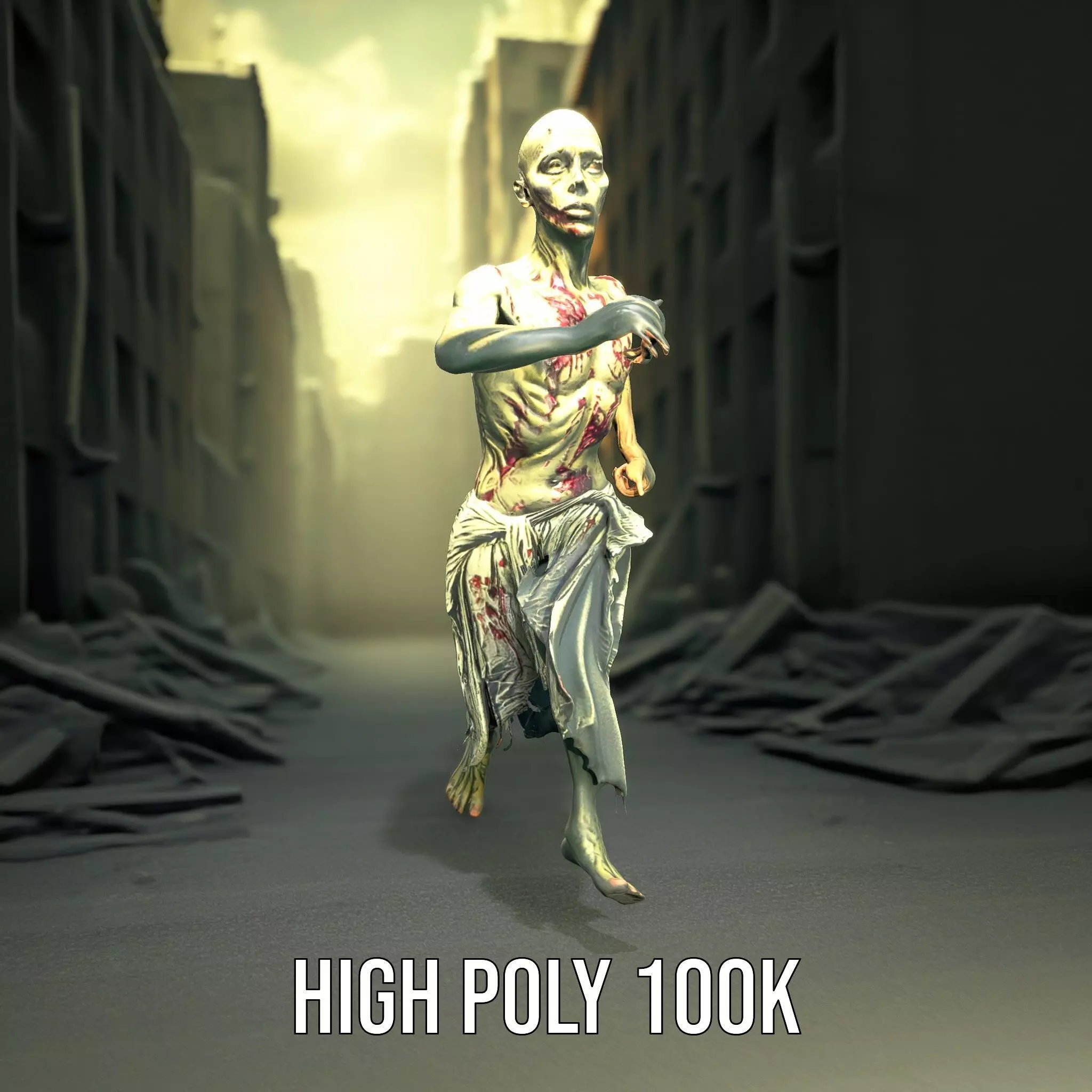 Zombie Survivor model pack Low-poly 3D model_4