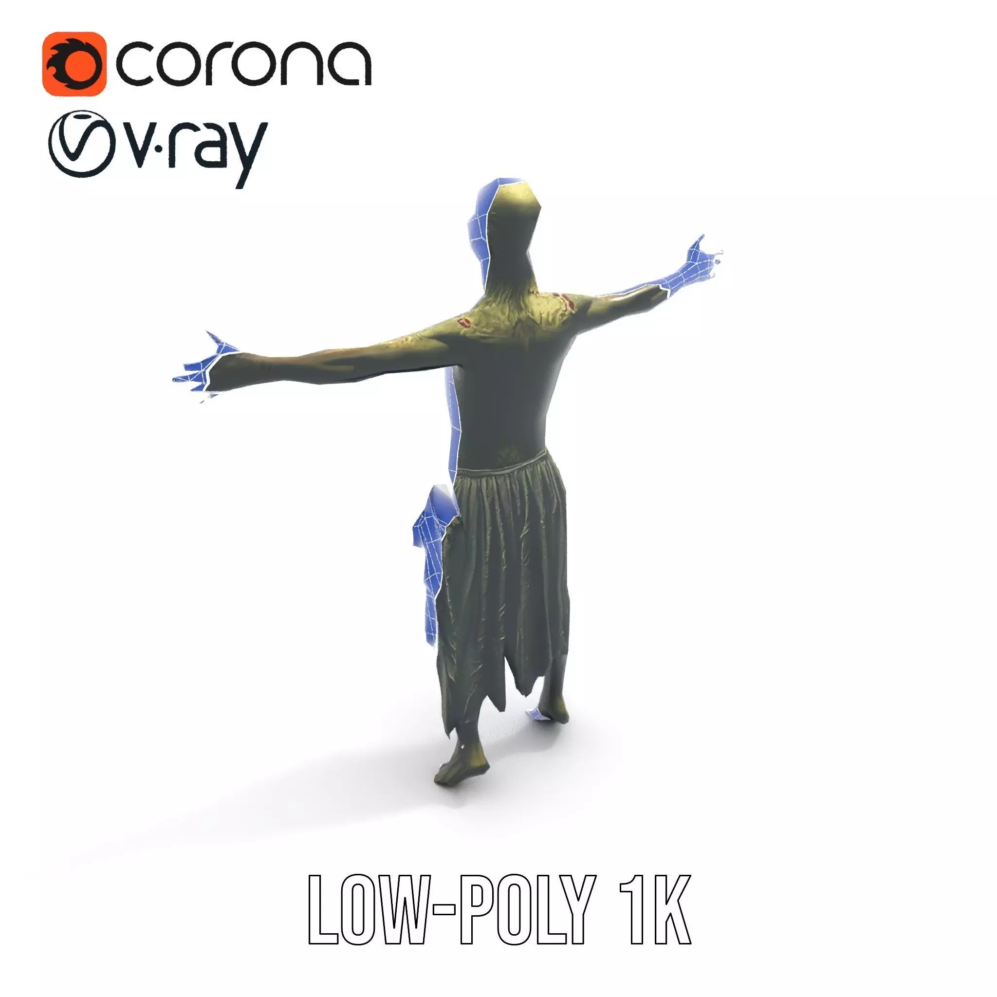 Zombie Survivor model pack Low-poly 3D model_12