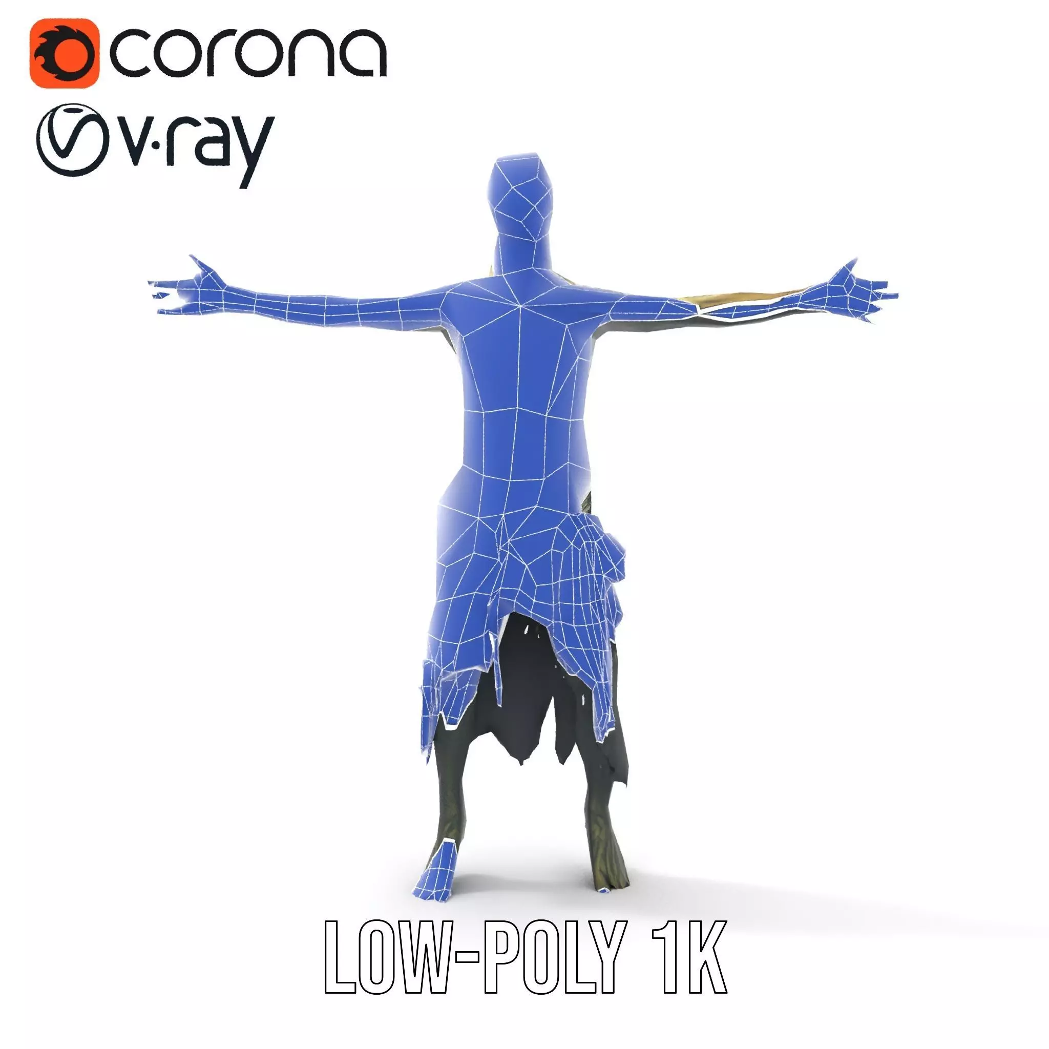 Zombie Survivor model pack Low-poly 3D model_14