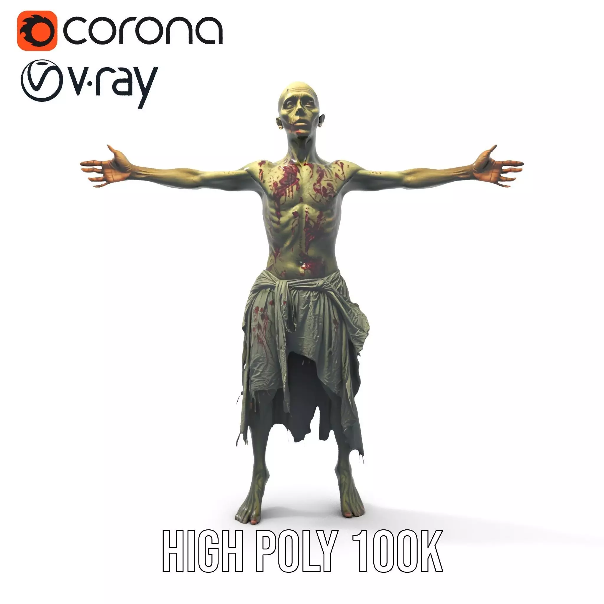 Zombie Survivor model pack Low-poly 3D model_33