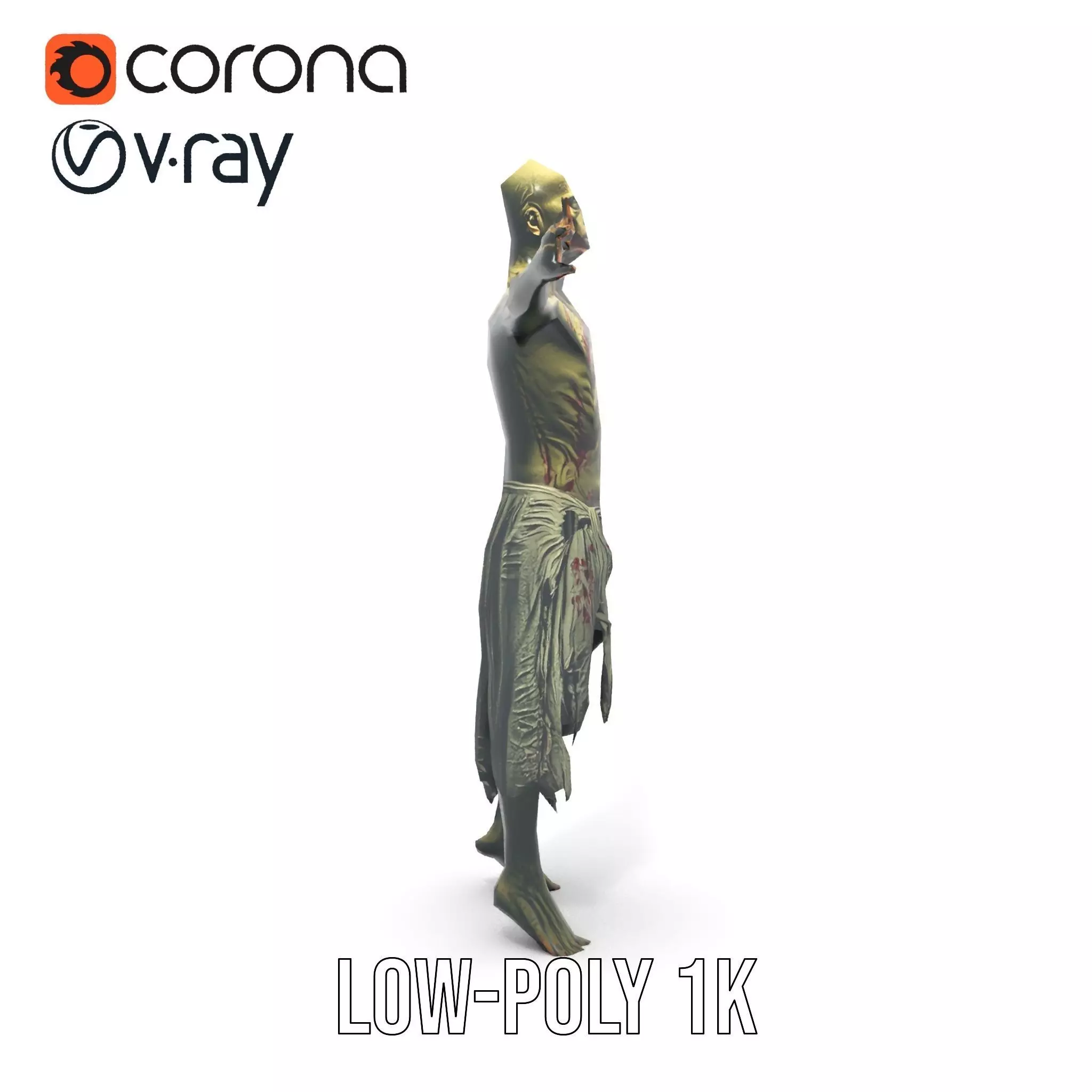 Zombie Survivor model pack Low-poly 3D model_6