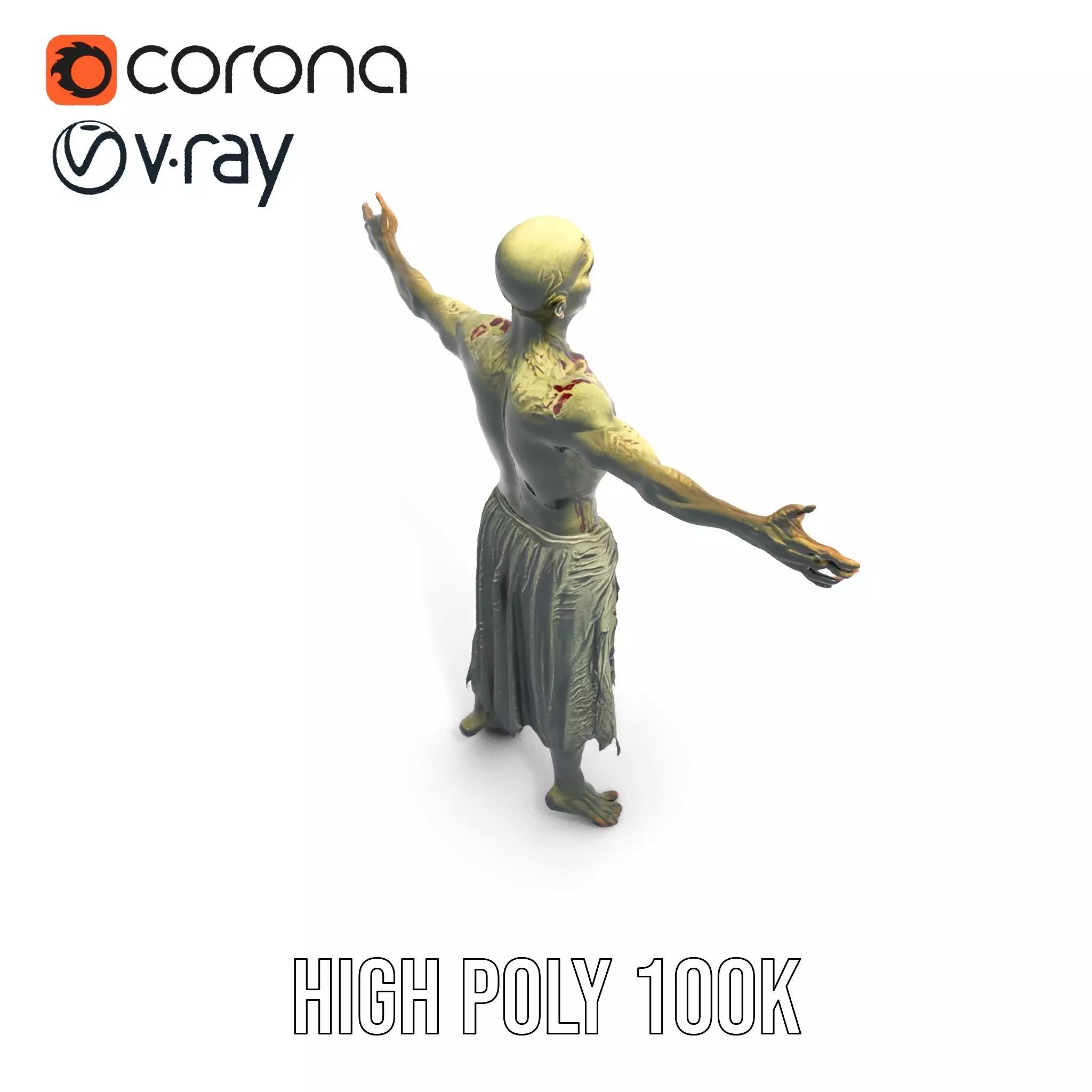 Zombie Survivor model pack Low-poly 3D model_34