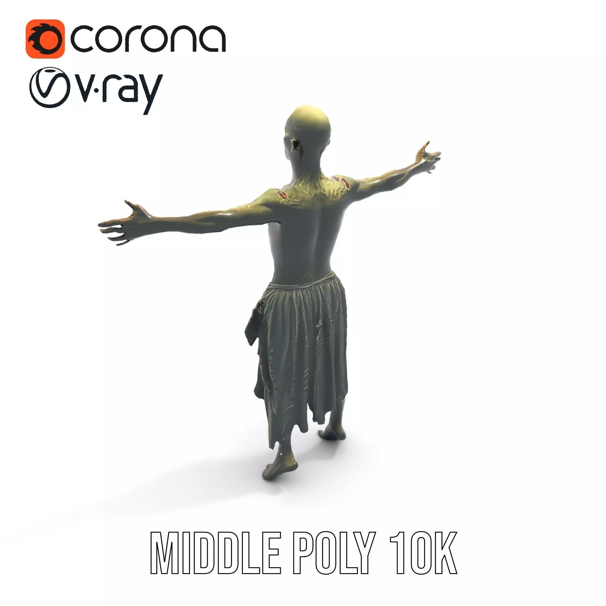 Zombie Survivor model pack Low-poly 3D model_11