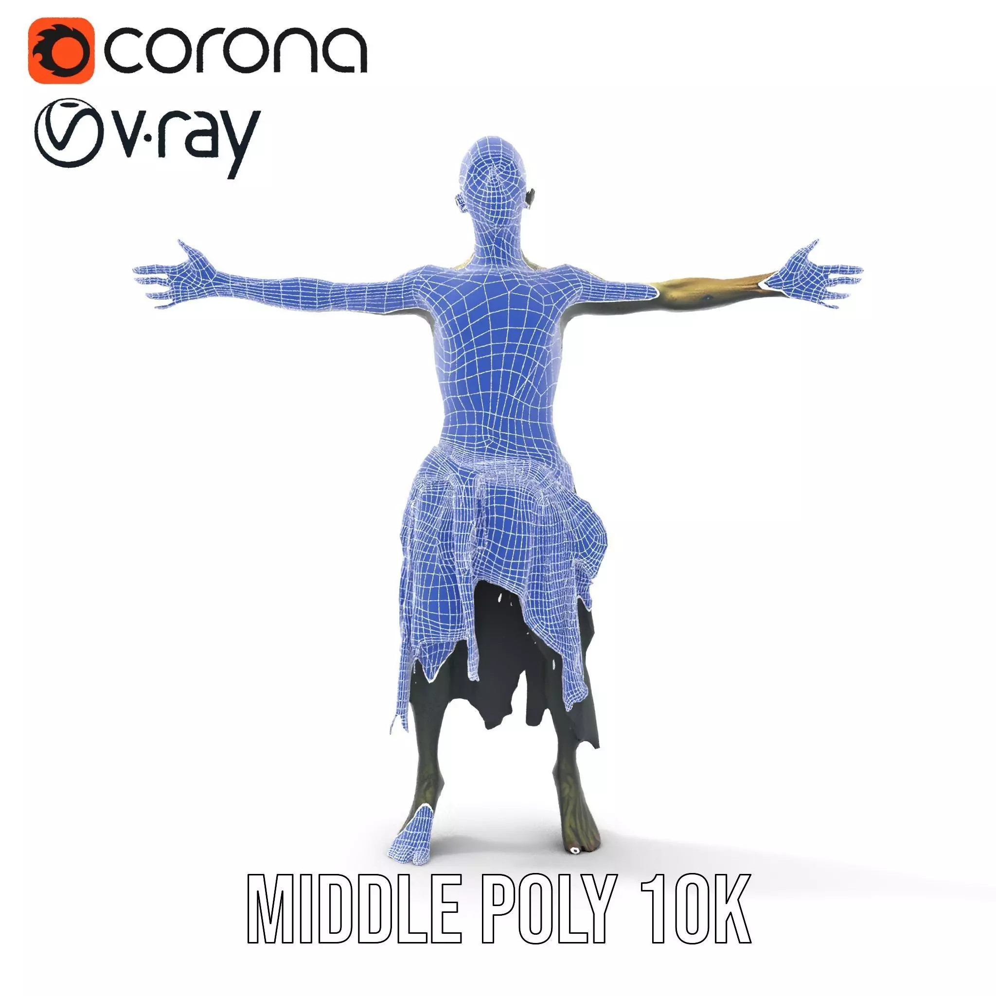 Zombie Survivor model pack Low-poly 3D model_13