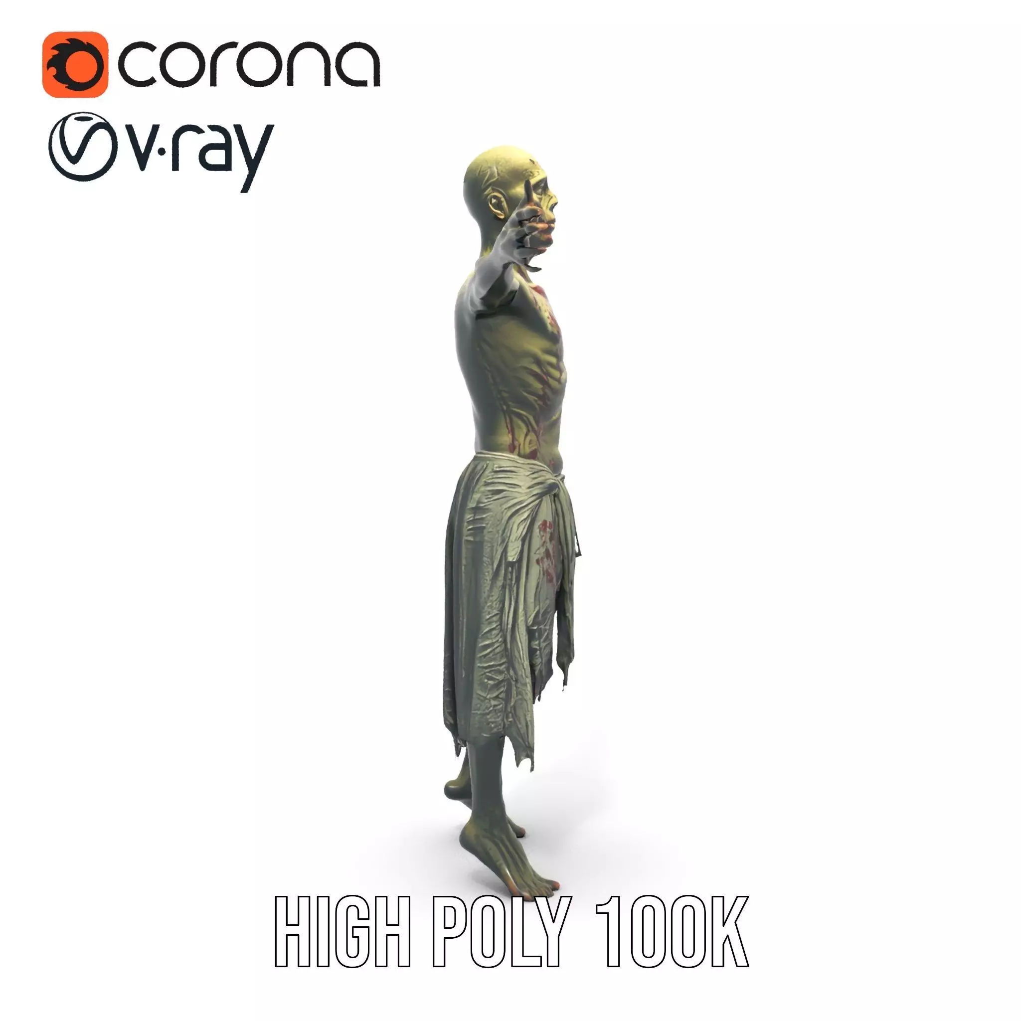 Zombie Survivor model pack Low-poly 3D model_19