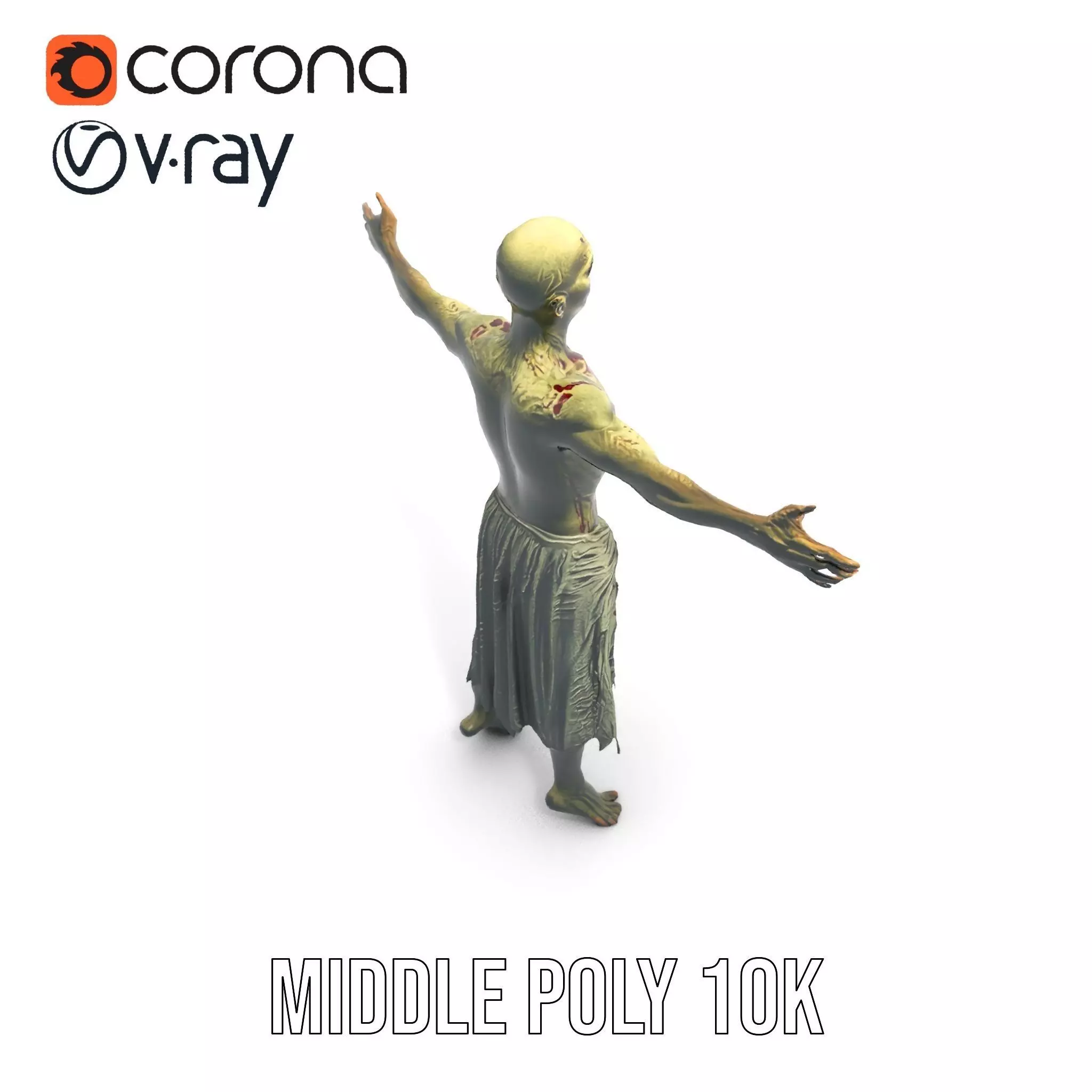 Zombie Survivor model pack Low-poly 3D model_5