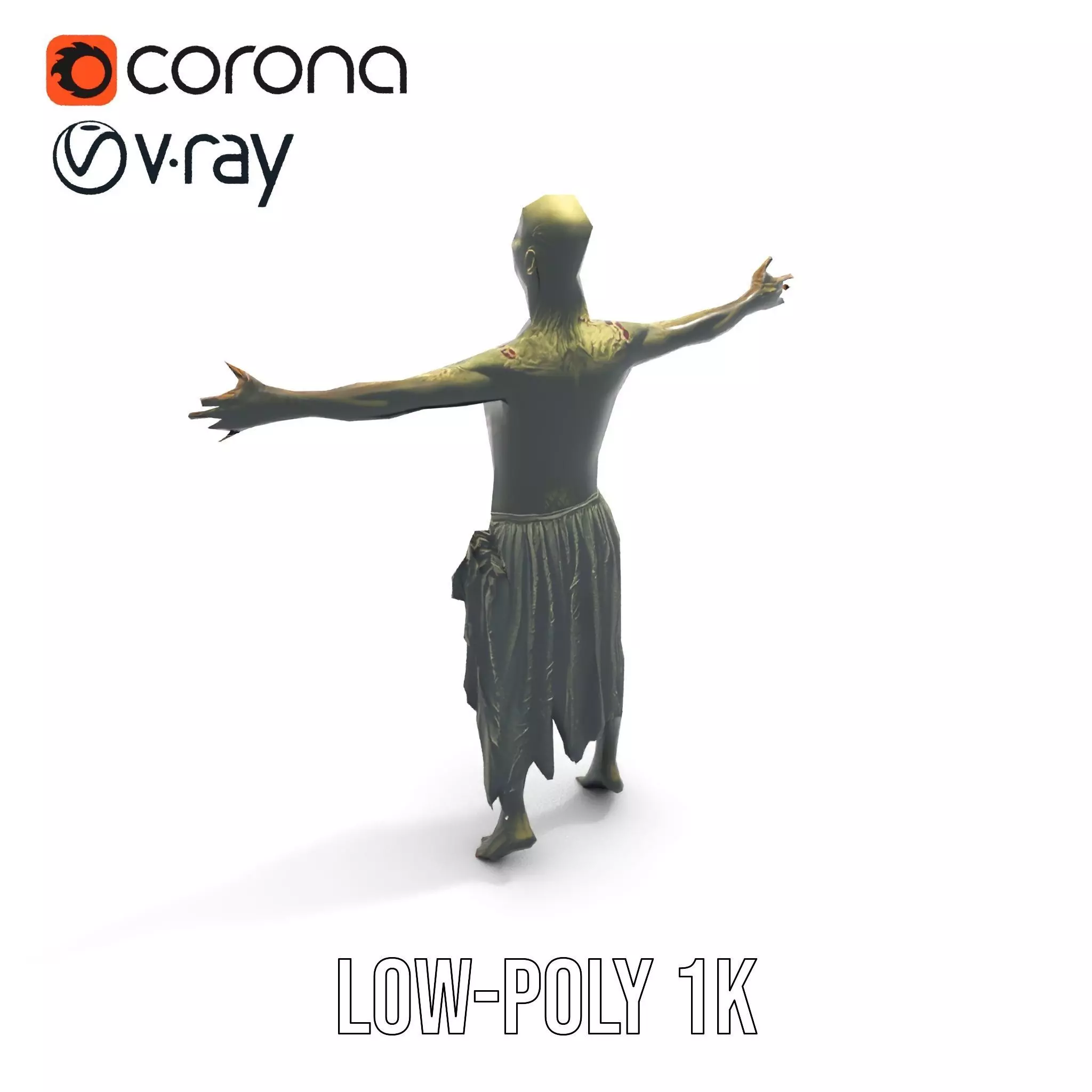 Zombie Survivor model pack Low-poly 3D model_30