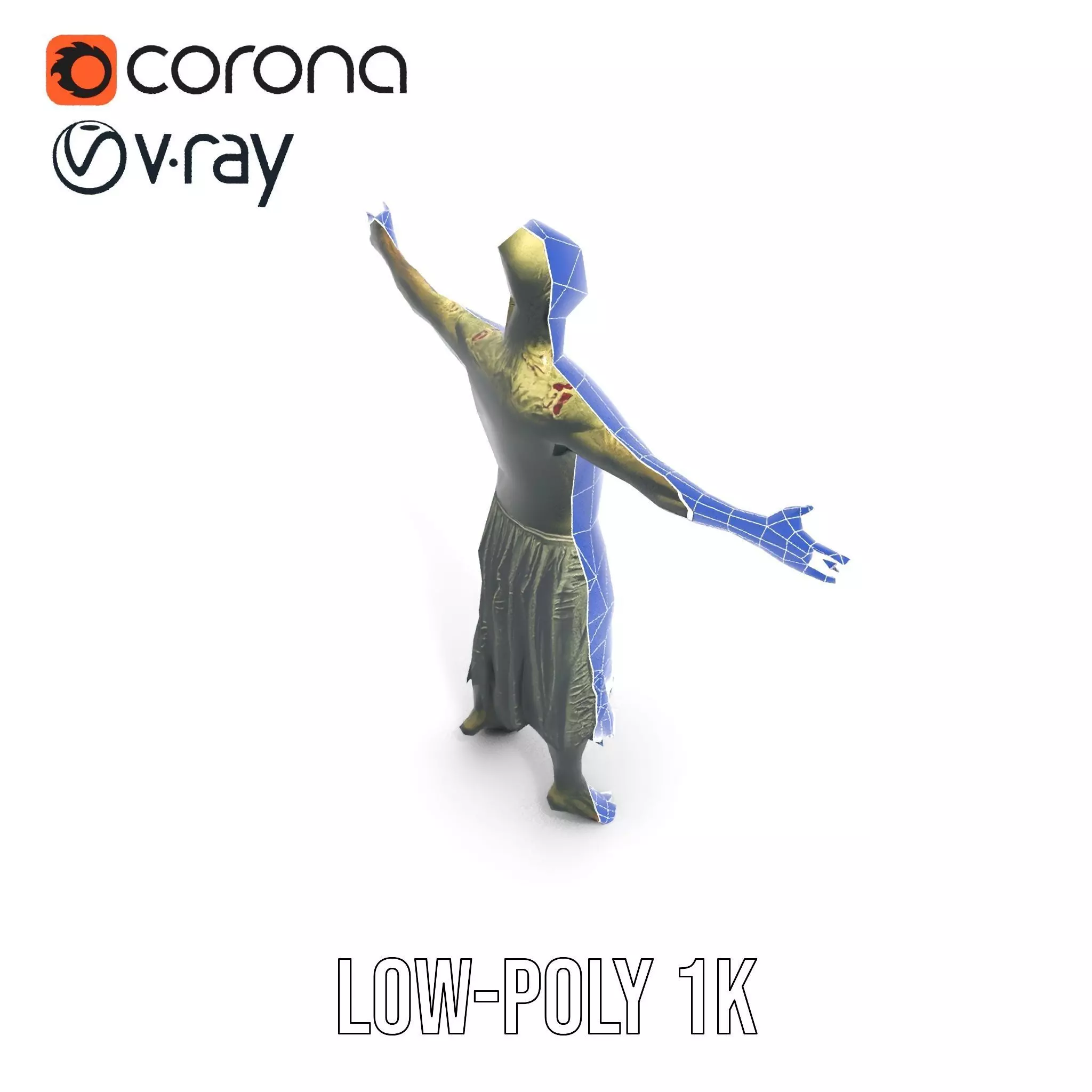 Zombie Survivor model pack Low-poly 3D model_18