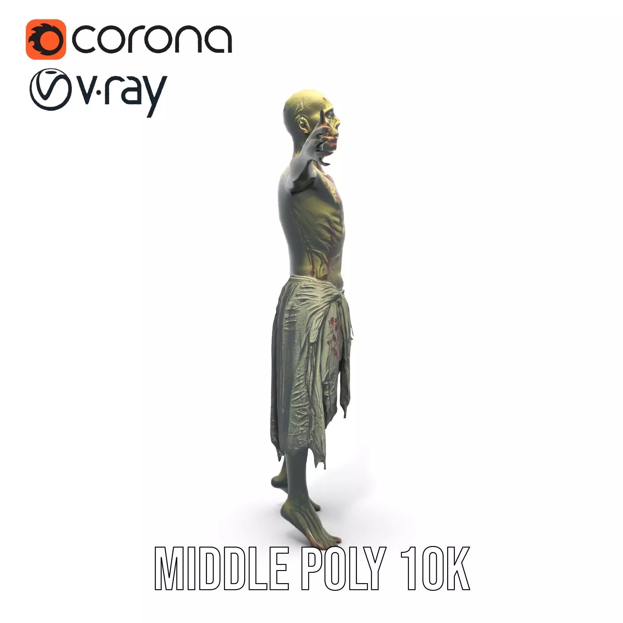 Zombie Survivor model pack Low-poly 3D model_9