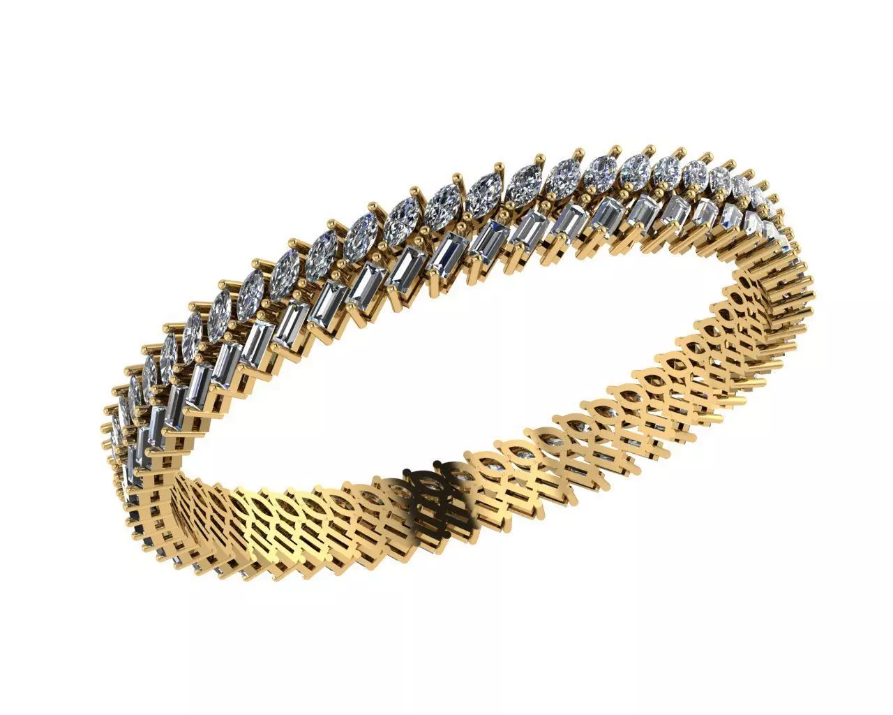 Diamond Style Bracelets 3D print model_0