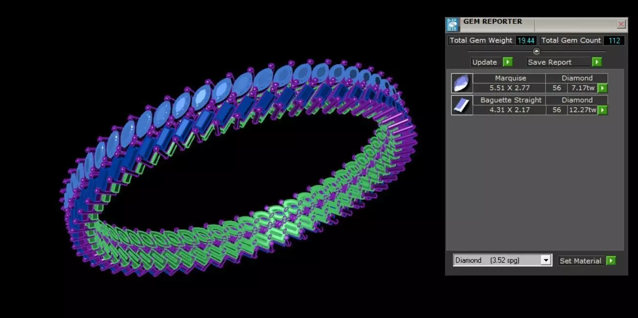 Diamond Style Bracelets 3D print model_3