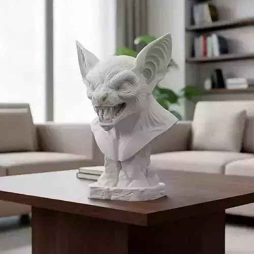 Bat Creature Vampire Bust - 3D Print Model