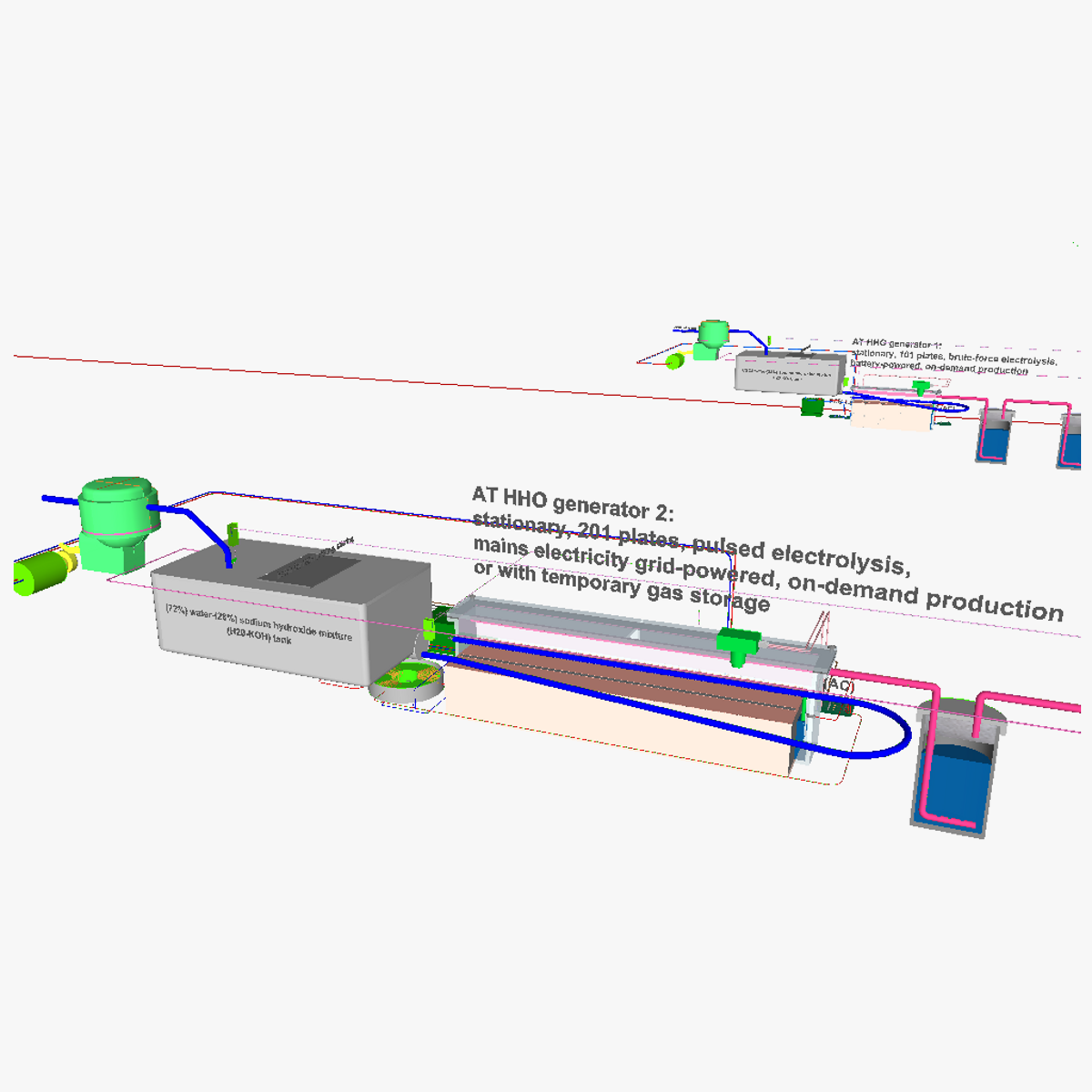 Oxyhydrogen fed AT IC motor 3D model_1