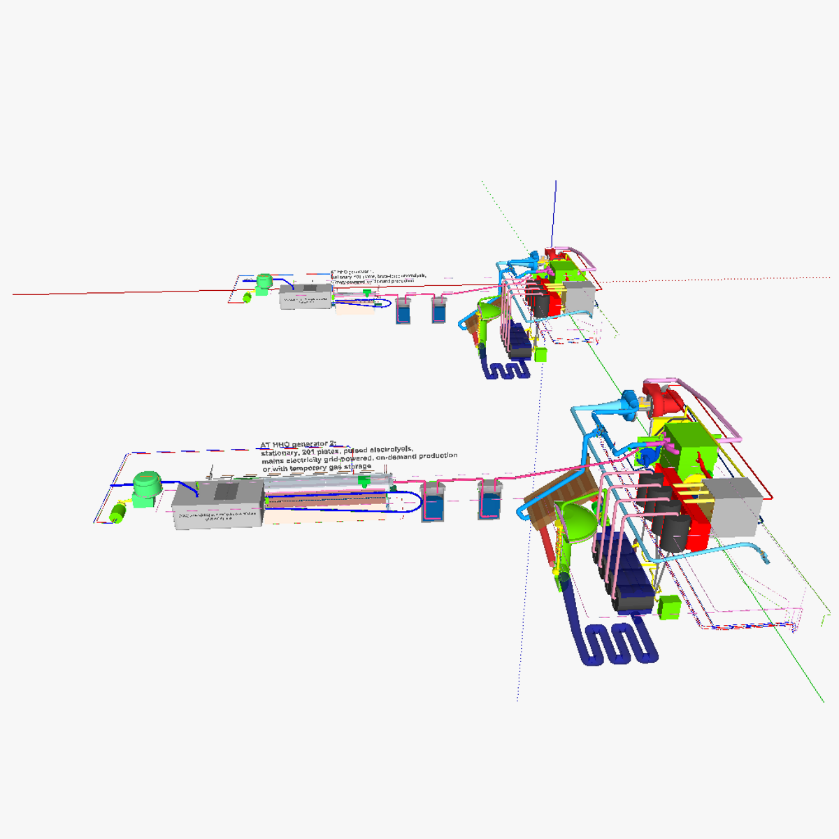 Oxyhydrogen fed AT IC motor 3D model_4