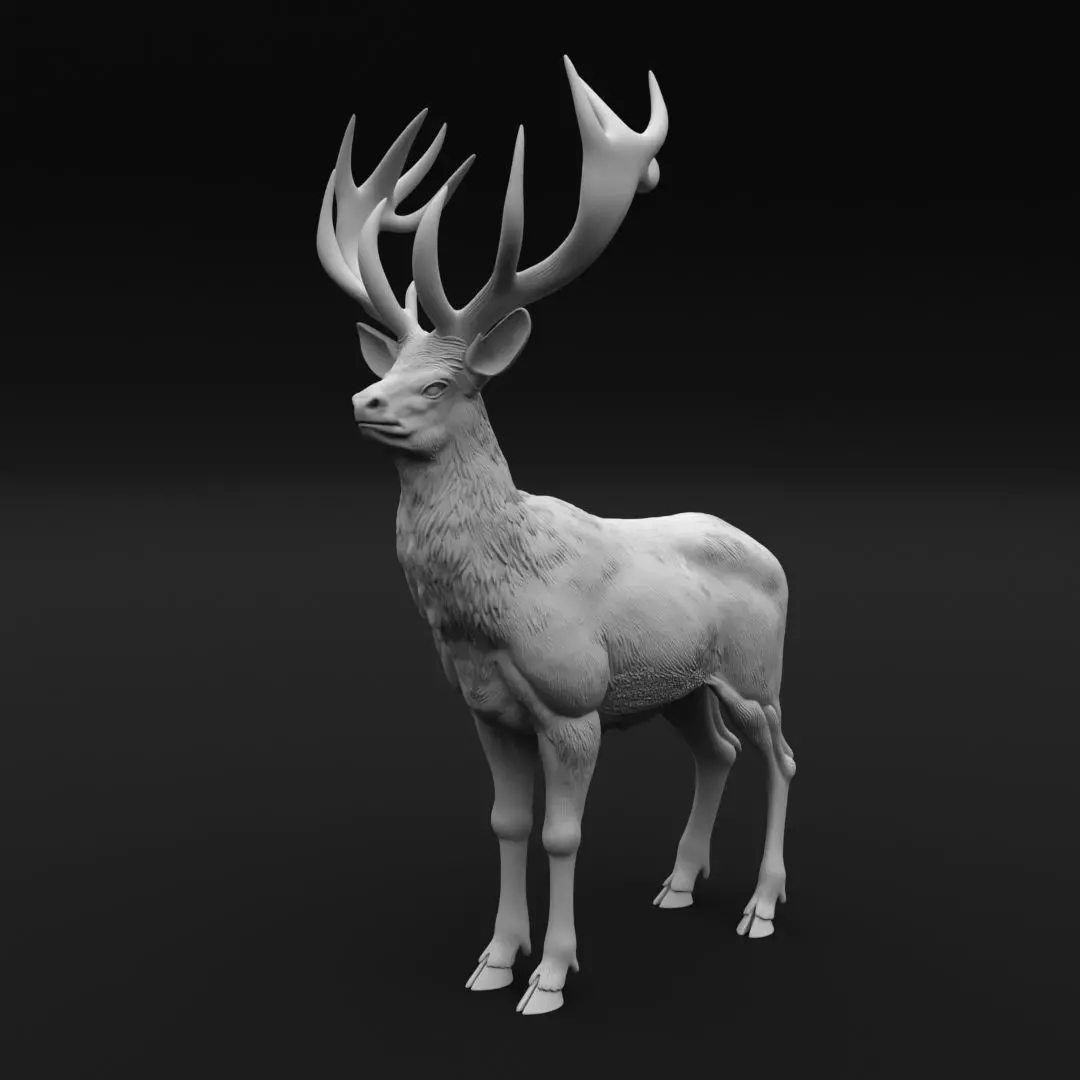 Majestic Red Deer Stag - 3D Print Model 3D print model_1
