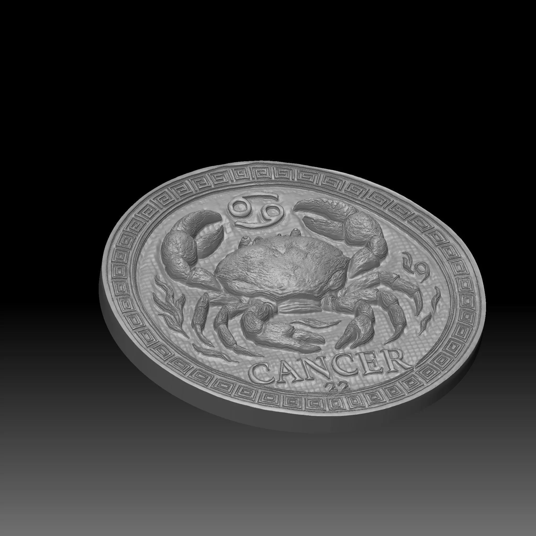 cancer design pendant ready for 3d printing  3D print model_1