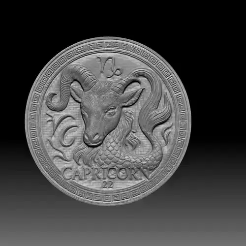 capricorn design pendant ready for 3d printing