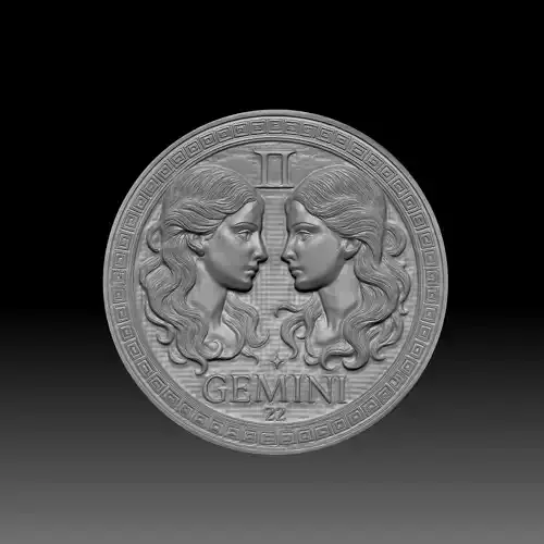 gemini design pendant ready for 3d printing