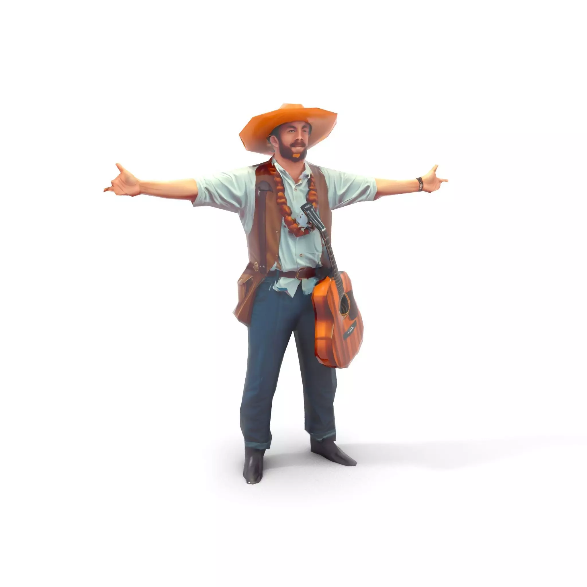 Folk Guitarist model pack Low-poly 3D model_28