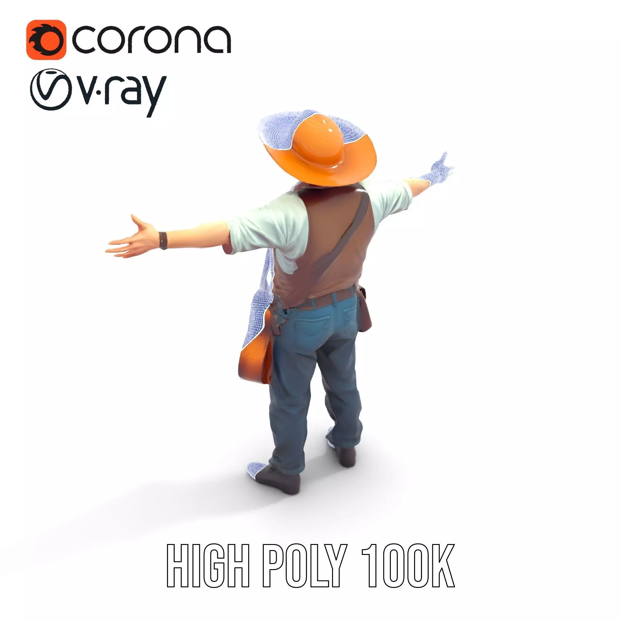 Folk Guitarist model pack Low-poly 3D model_23