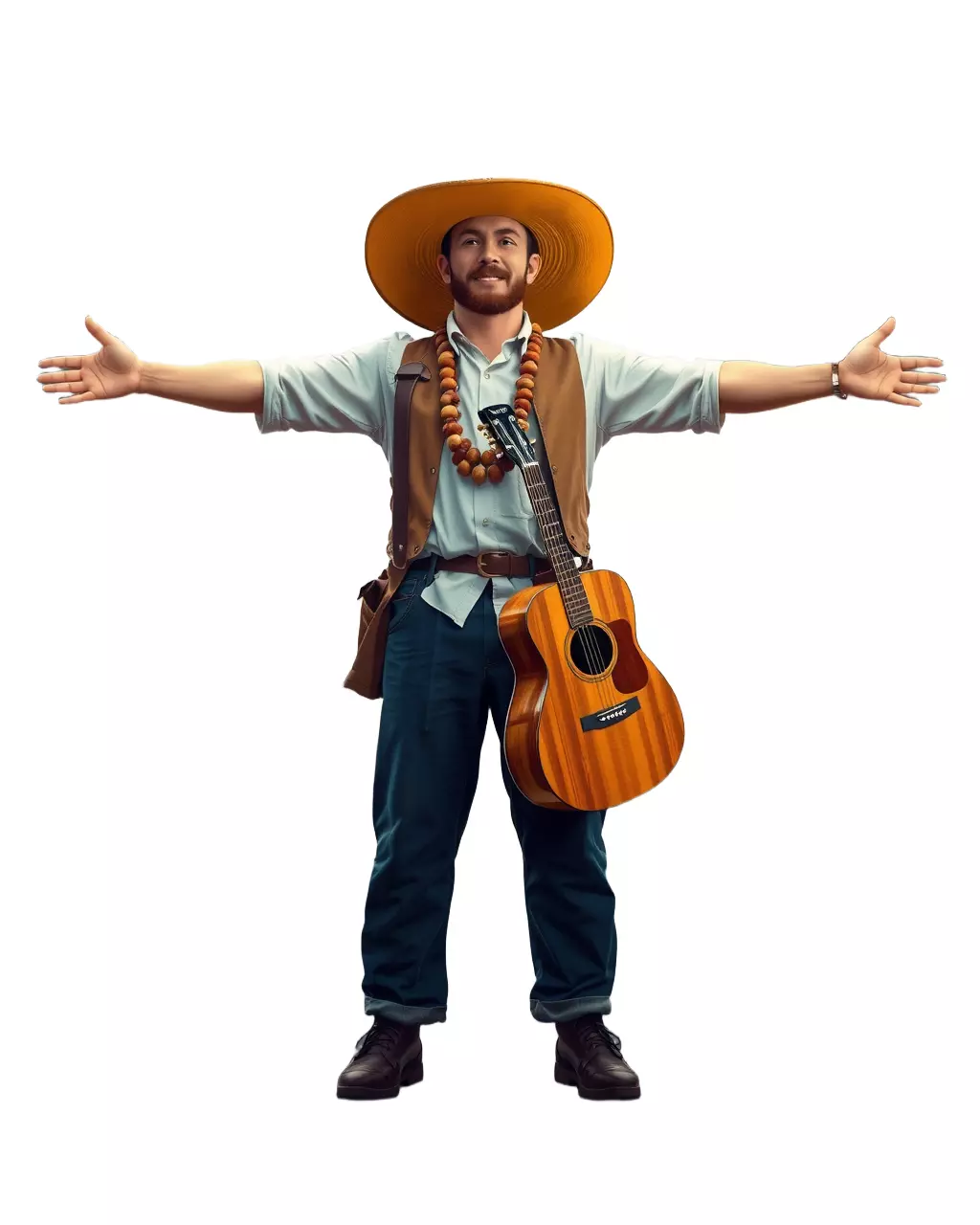 Folk Guitarist model pack Low-poly 3D model_2