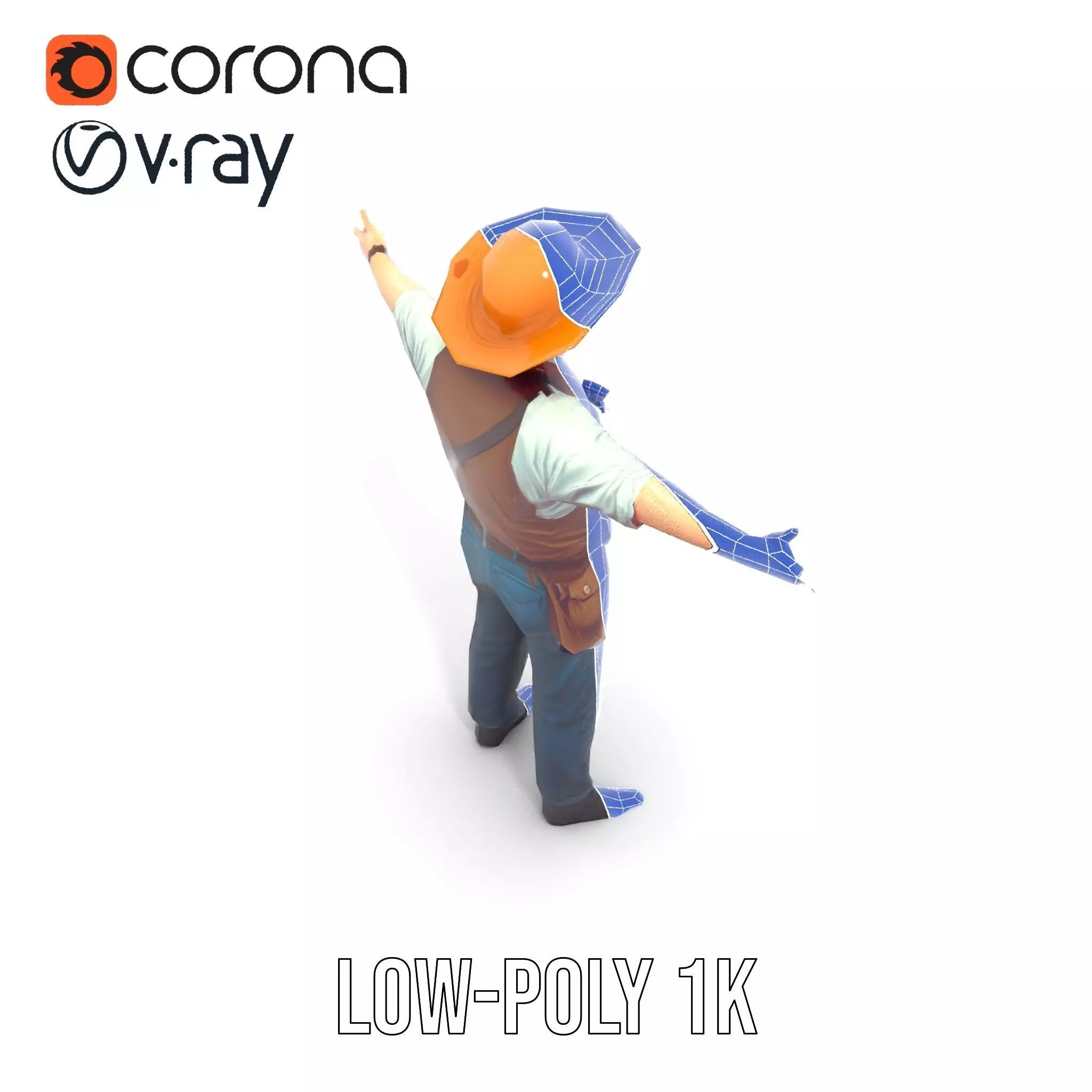 Folk Guitarist model pack Low-poly 3D model_6