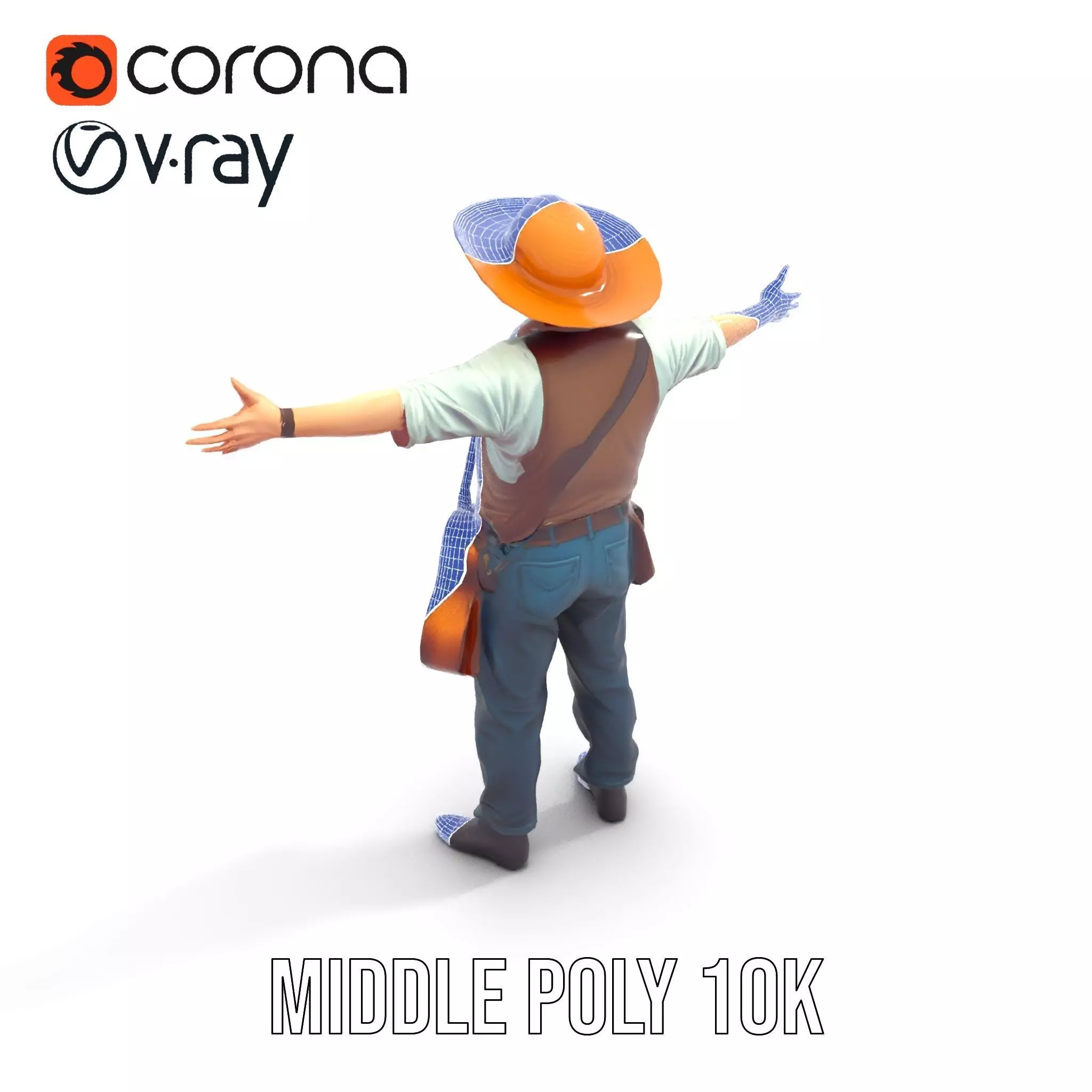 Folk Guitarist model pack Low-poly 3D model_24