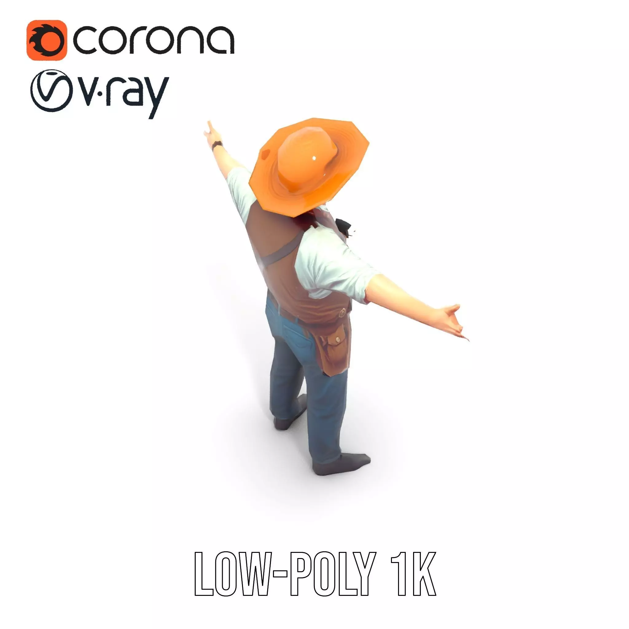 Folk Guitarist model pack Low-poly 3D model_25