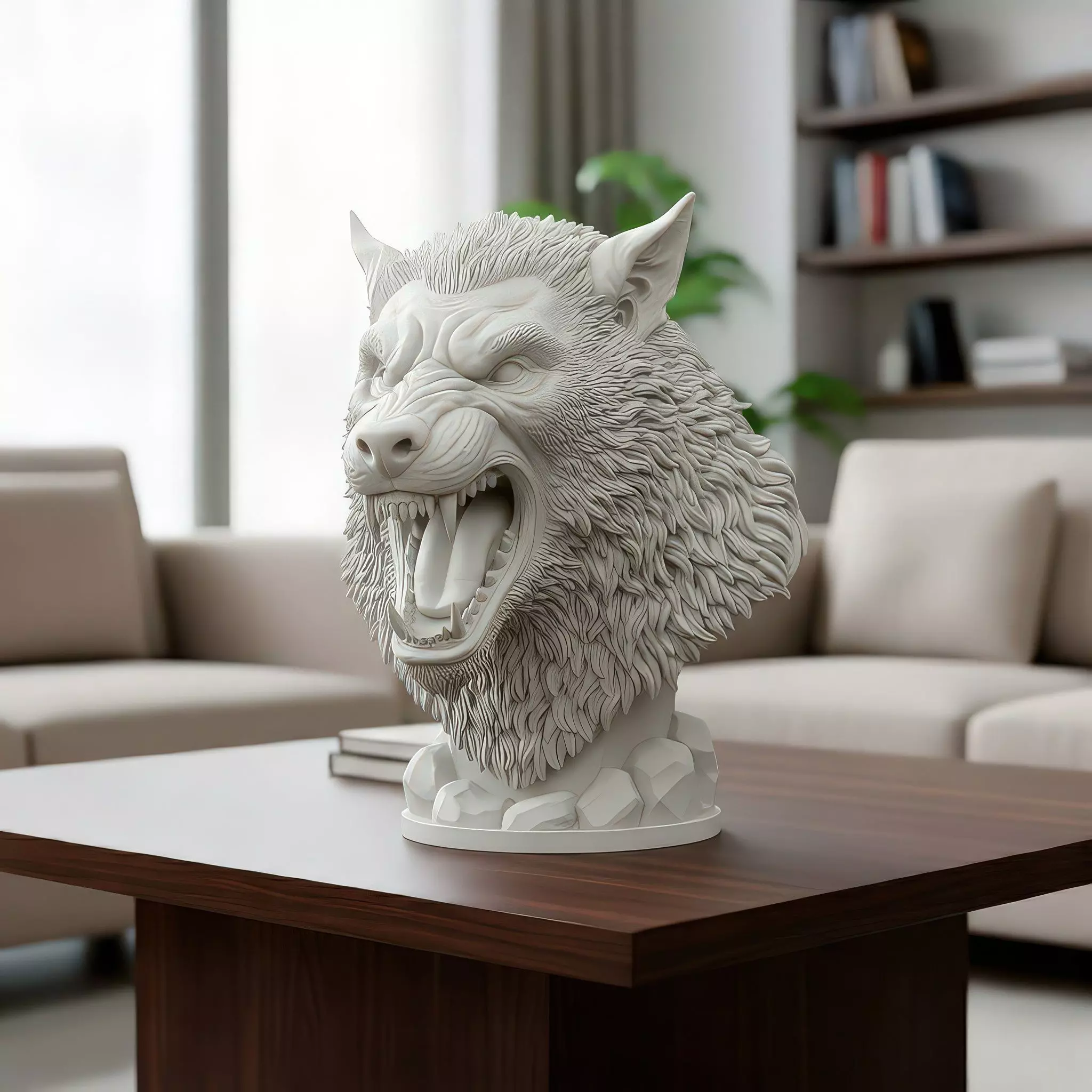 Werewolf Head Bust - 3D Print Model 3D print model