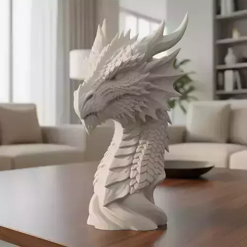 Dragon Head Bust - 3D Print Model