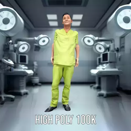 Green Scrub Outfit model pack