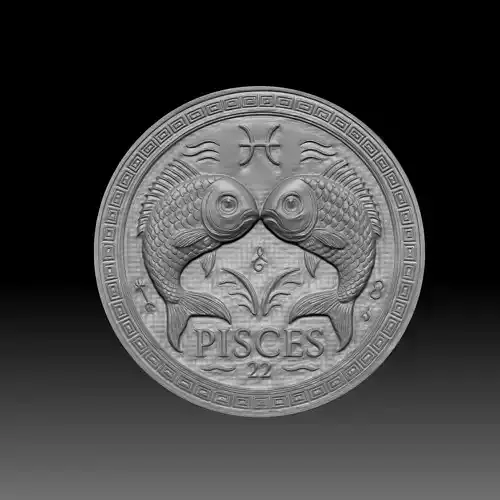 pisces design pendant ready for 3d printing 
