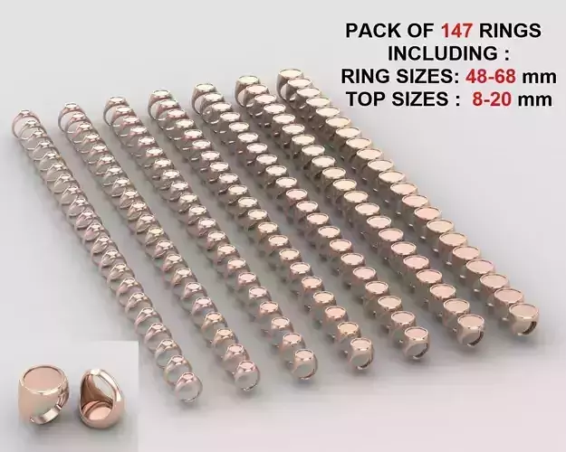 Round Enamel Ring Base  in All sizes 189-MWCG-3 3D print model