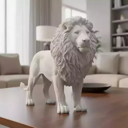 Majestic Standing Lion - 3D Print Model