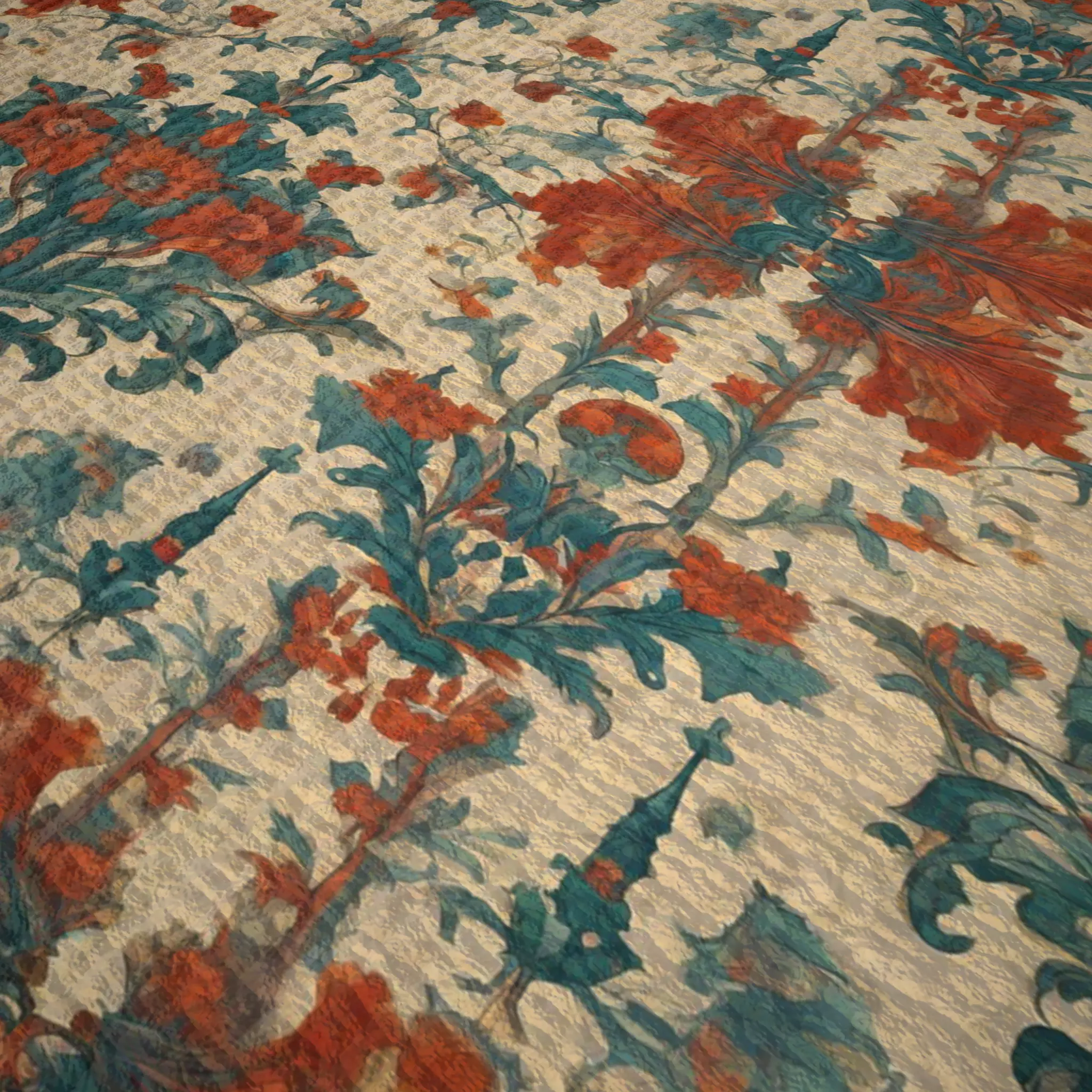 Medieval Floral Tapestry Two Low-poly 3D model_19