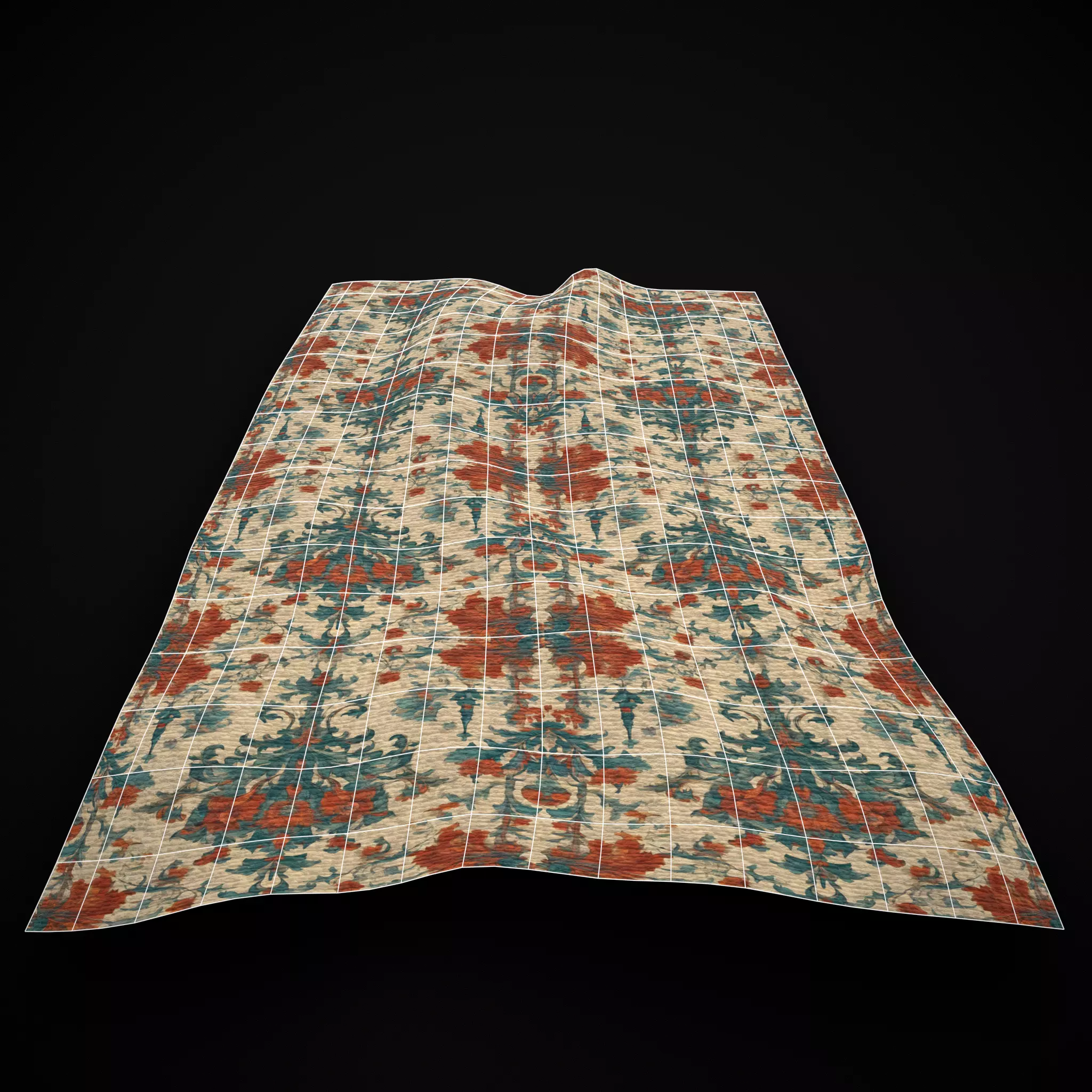 Medieval Floral Tapestry Two Low-poly 3D model_10