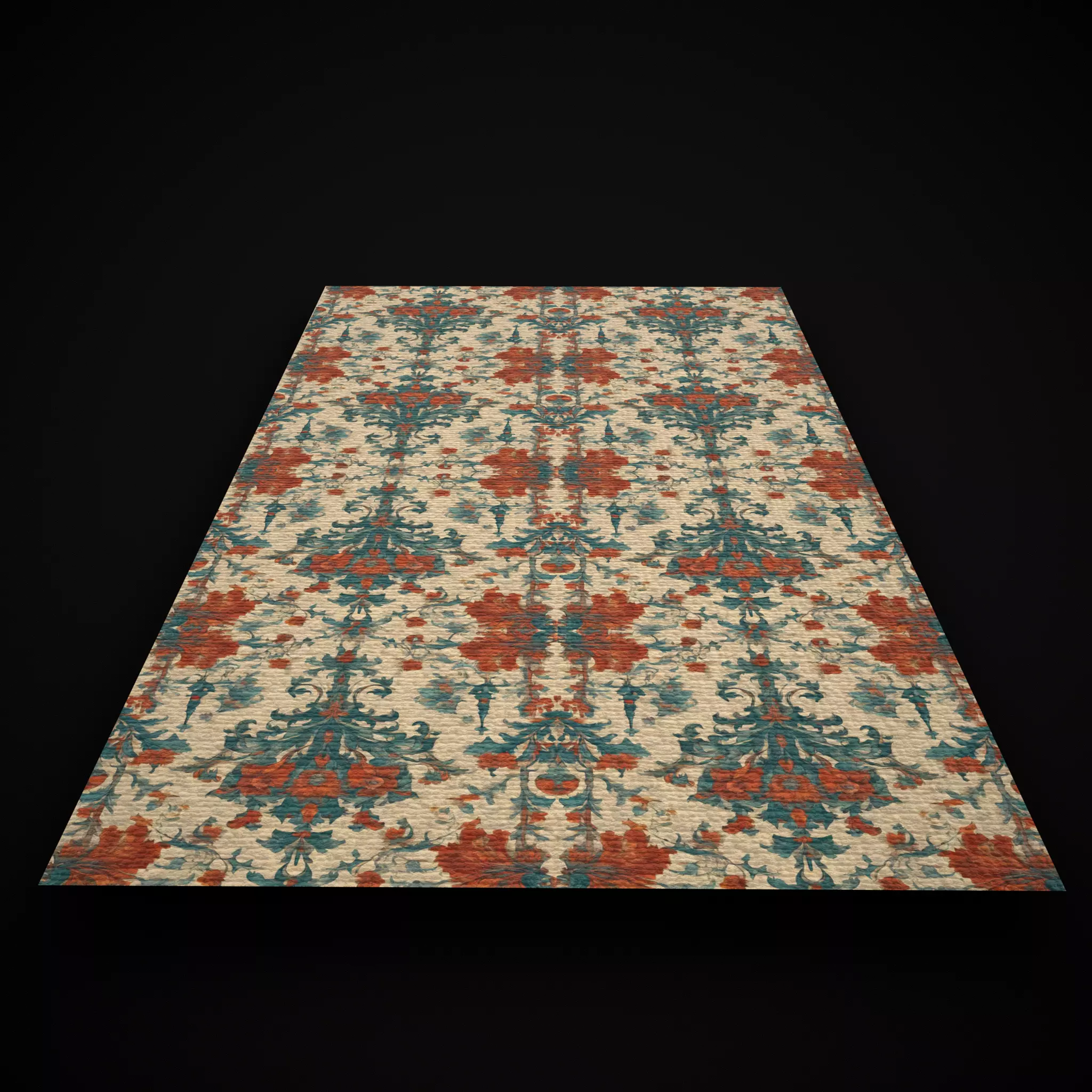 Medieval Floral Tapestry Two Low-poly 3D model_7