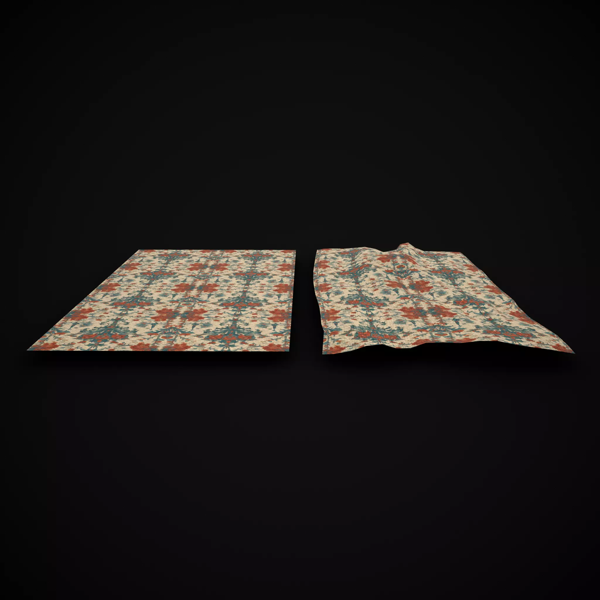 Medieval Floral Tapestry Two Low-poly 3D model_15