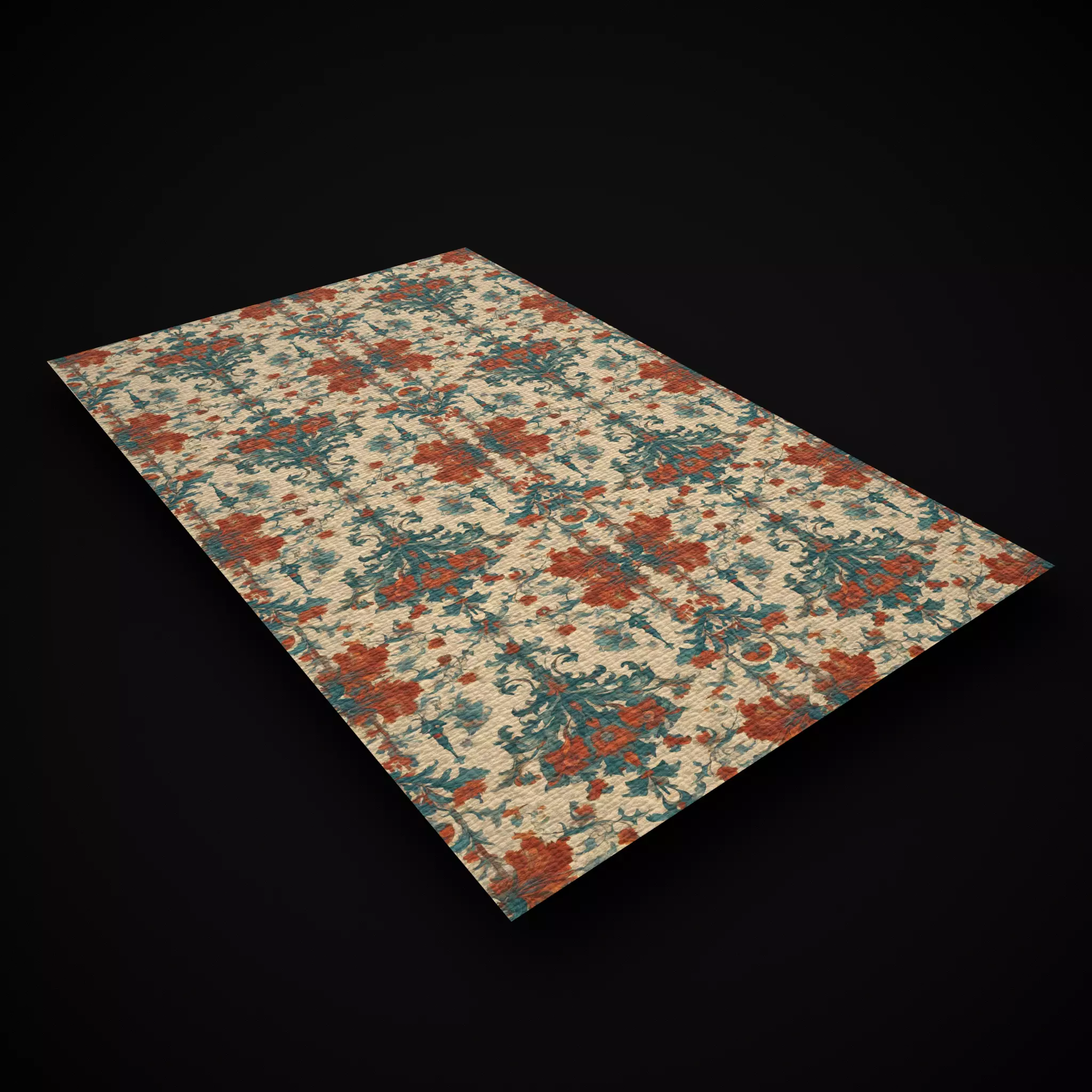 Medieval Floral Tapestry Two Low-poly 3D model_13