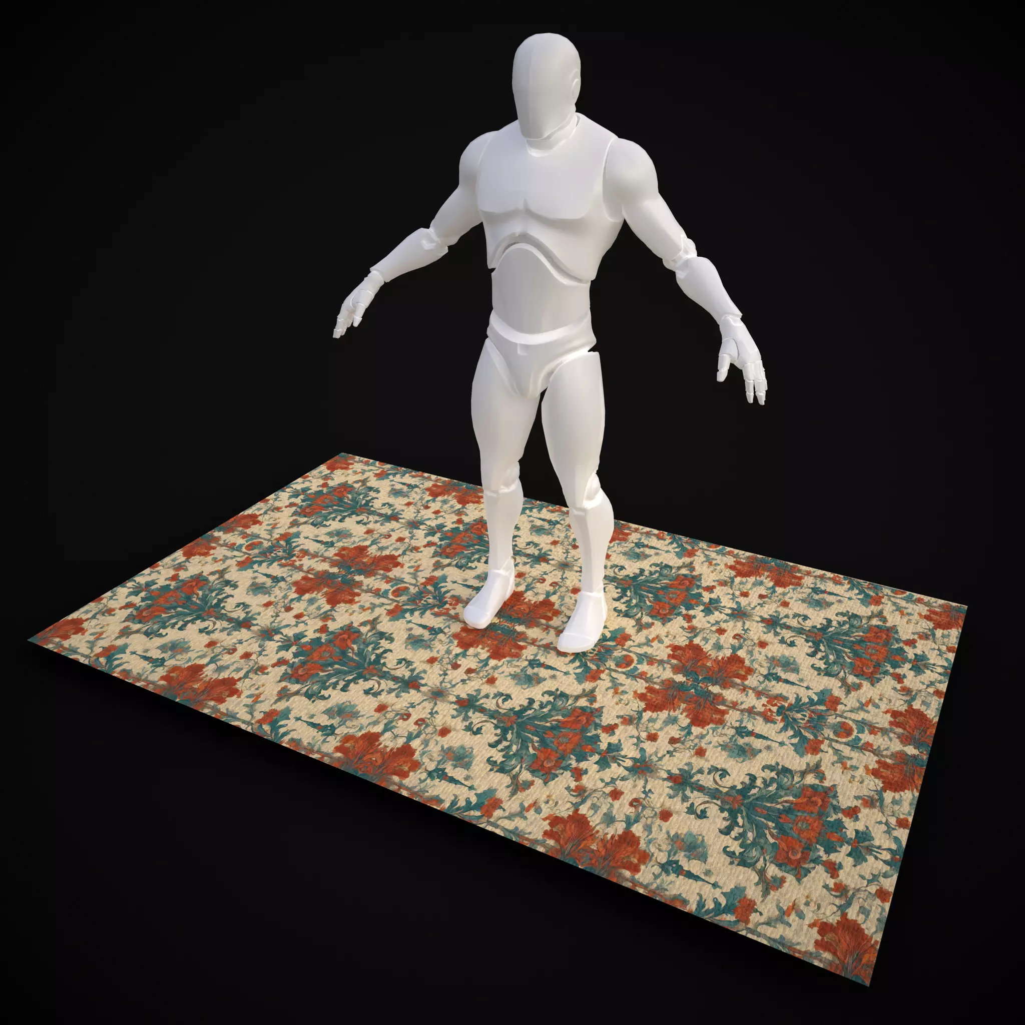 Medieval Floral Tapestry Two Low-poly 3D model_17