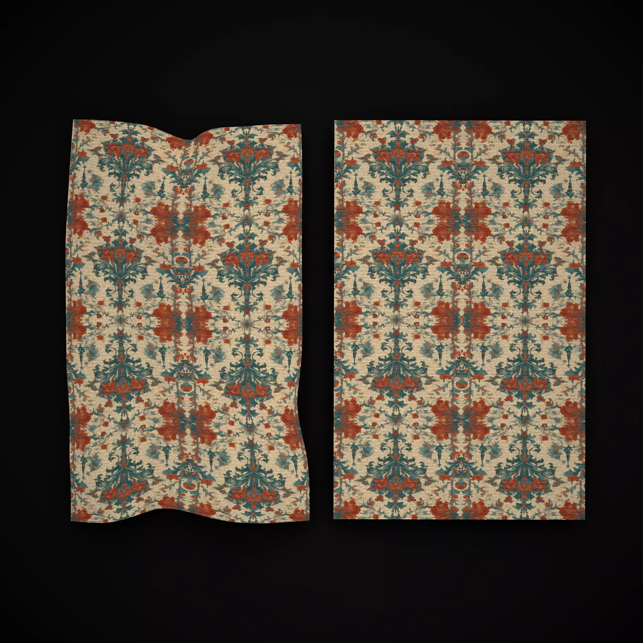 Medieval Floral Tapestry Two Low-poly 3D model_3