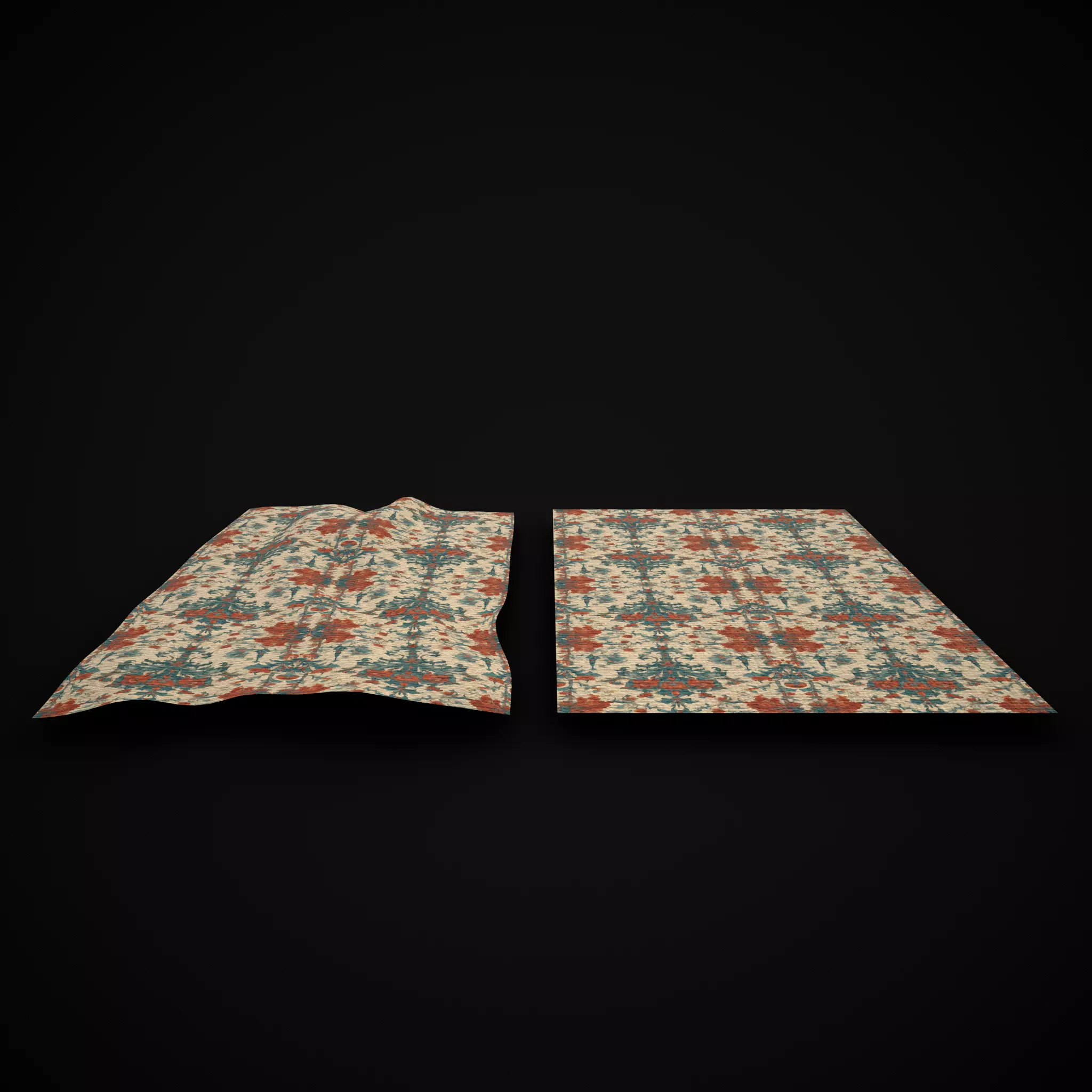 Medieval Floral Tapestry Two Low-poly 3D model_5