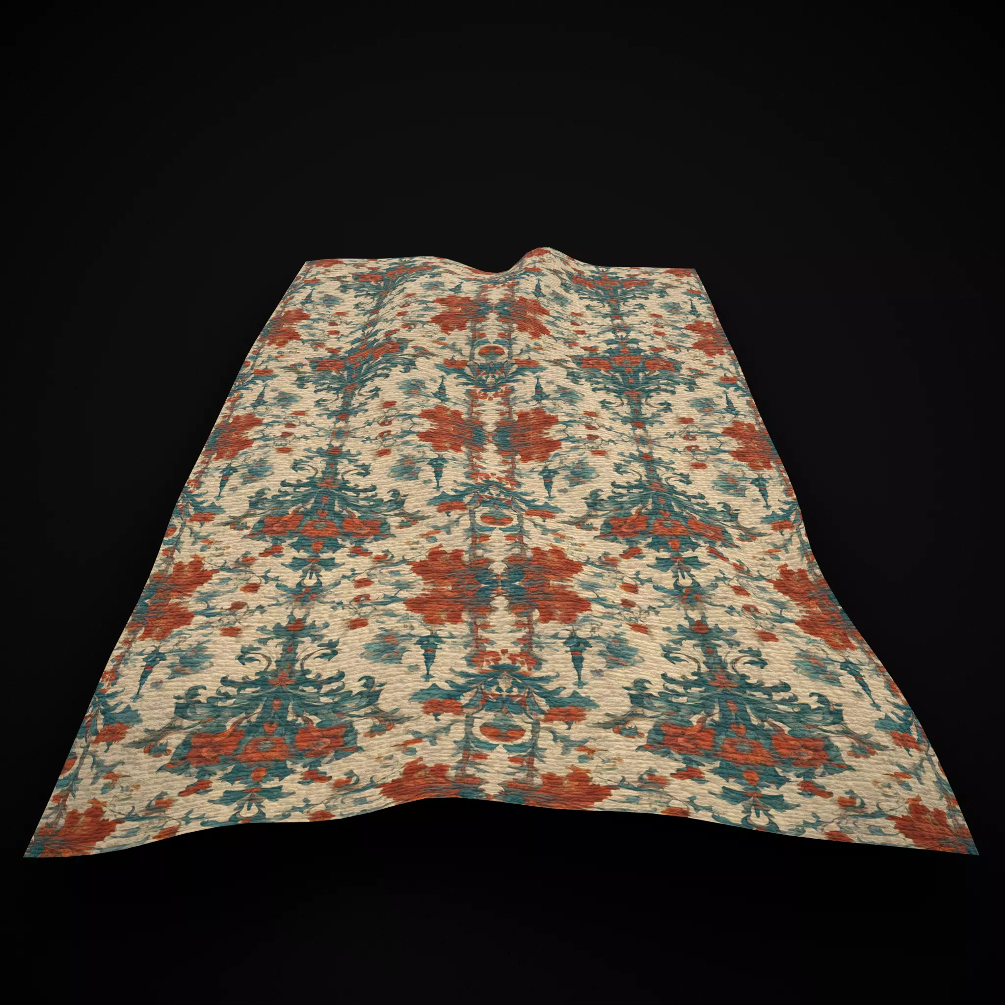 Medieval Floral Tapestry Two Low-poly 3D model_9
