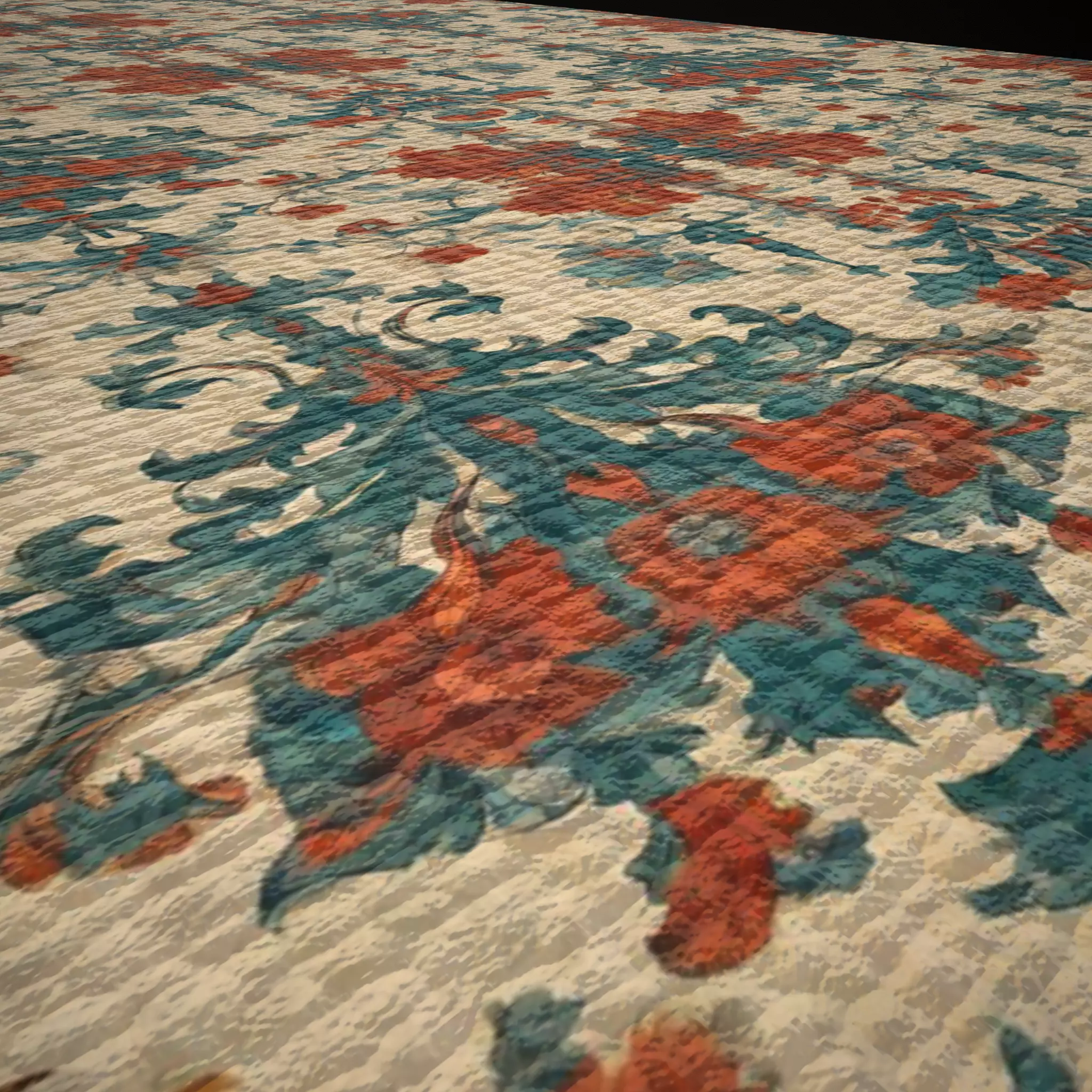 Medieval Floral Tapestry Two Low-poly 3D model_20