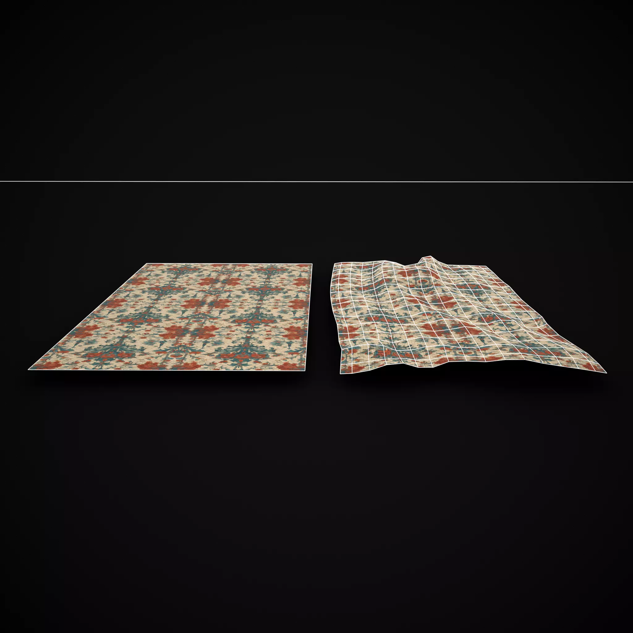 Medieval Floral Tapestry Two Low-poly 3D model_16