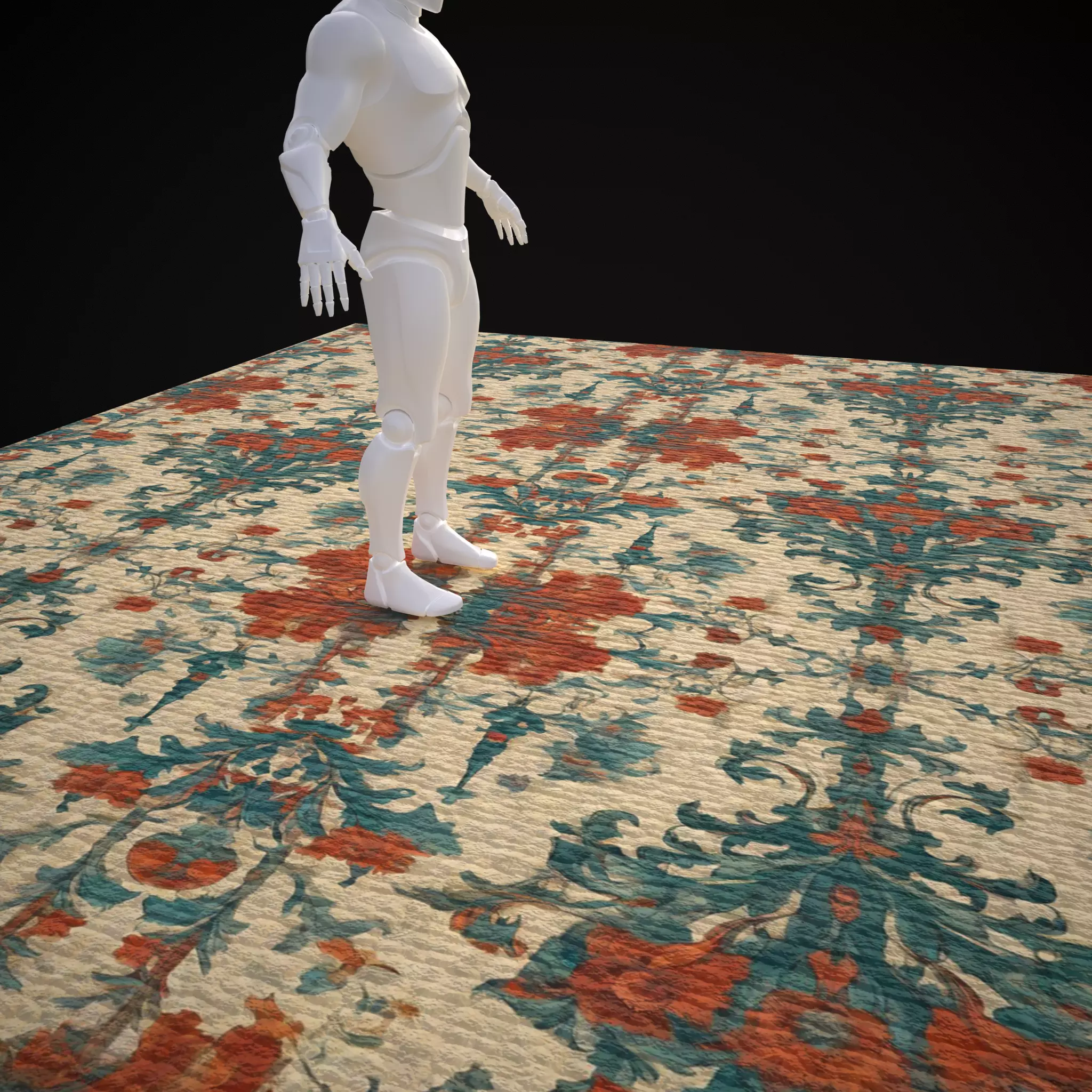 Medieval Floral Tapestry Two Low-poly 3D model_18