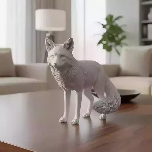 Realistic Red Fox Standing - 3D Print Model
