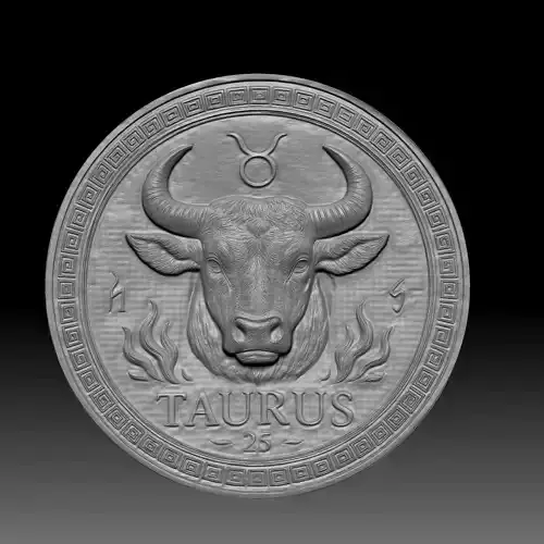 taurus design pendant ready for 3d printing 