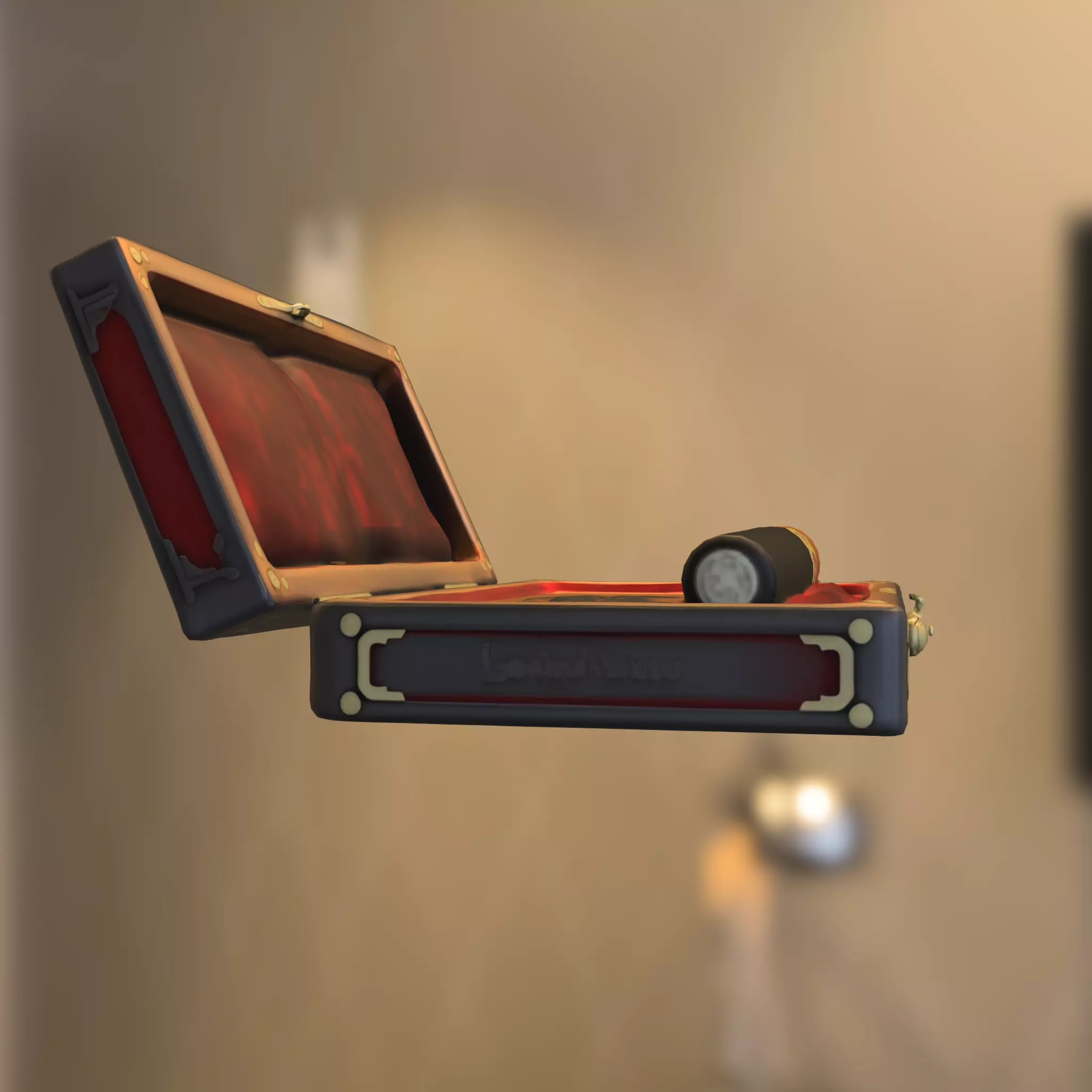 Luxurious Golden pipe box Low-poly 3D model_1