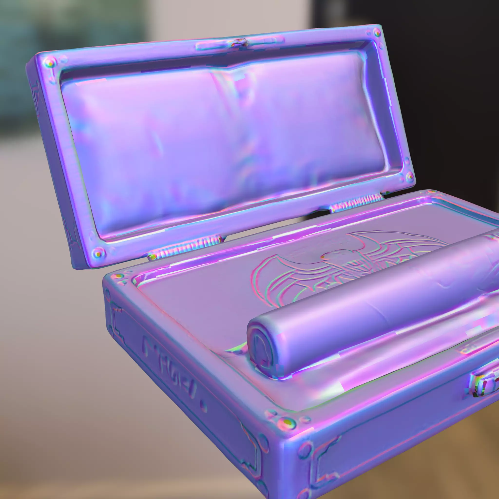 Luxurious Golden pipe box Low-poly 3D model_2